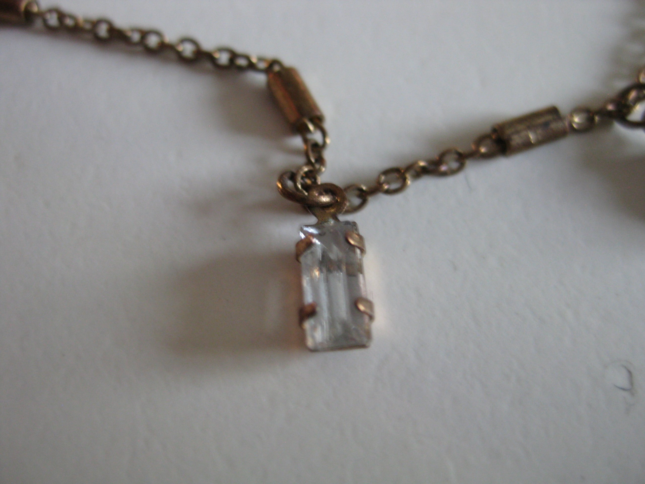 Vintage Gold Tone Clear Crystal Pendant Necklace Women Jewel-Ja-4 image 4