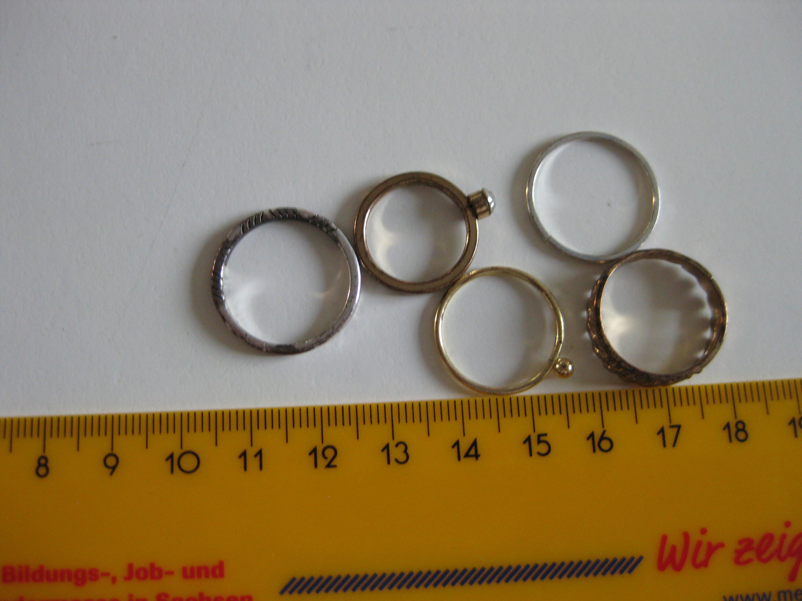 Mixed Metal Rings Set with Textured and Smooth Bands Jewel-Ja-4 image 4