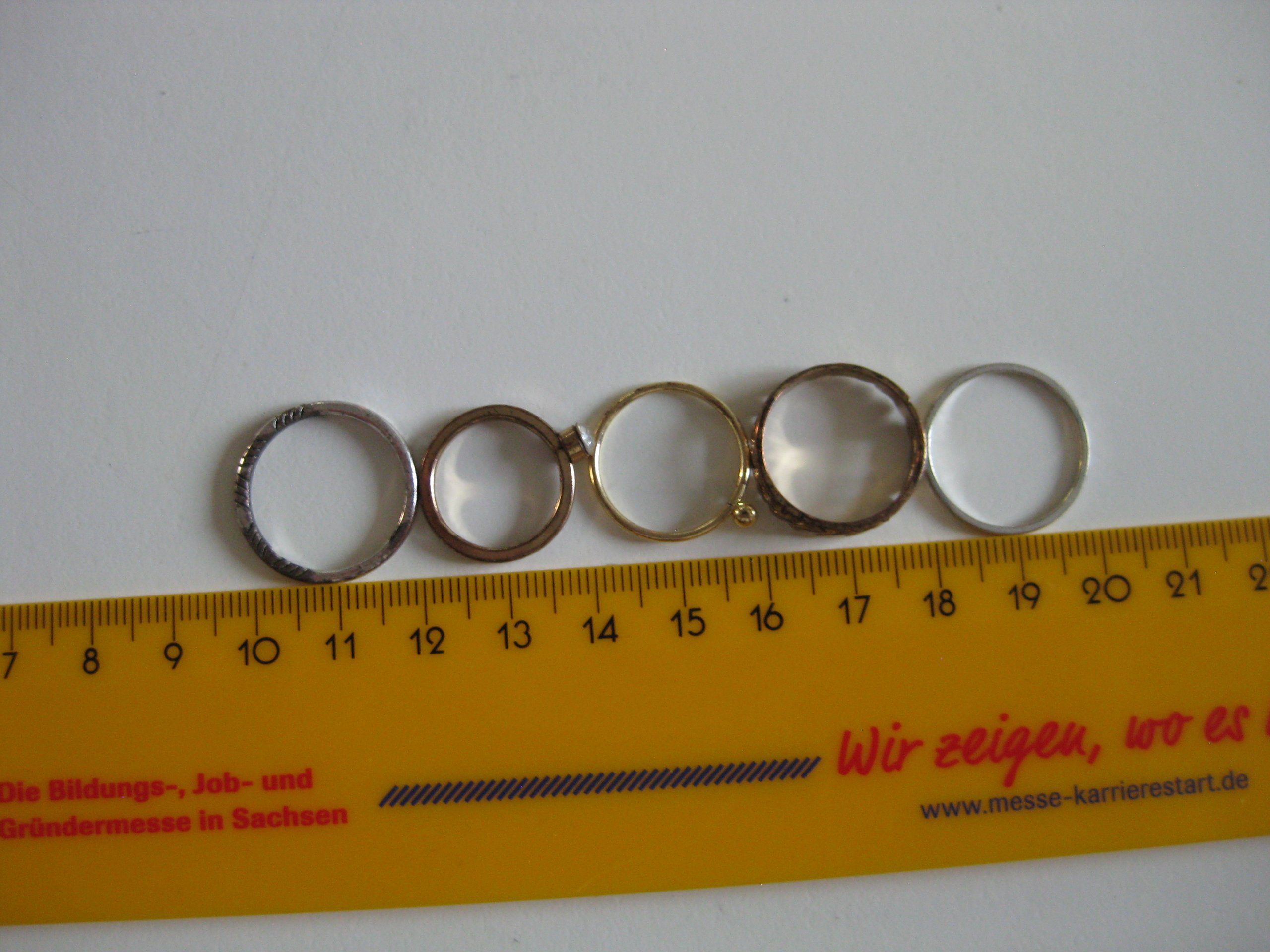 Mixed Metal Rings Set with Textured and Smooth Bands Jewel-Ja-4 image 5
