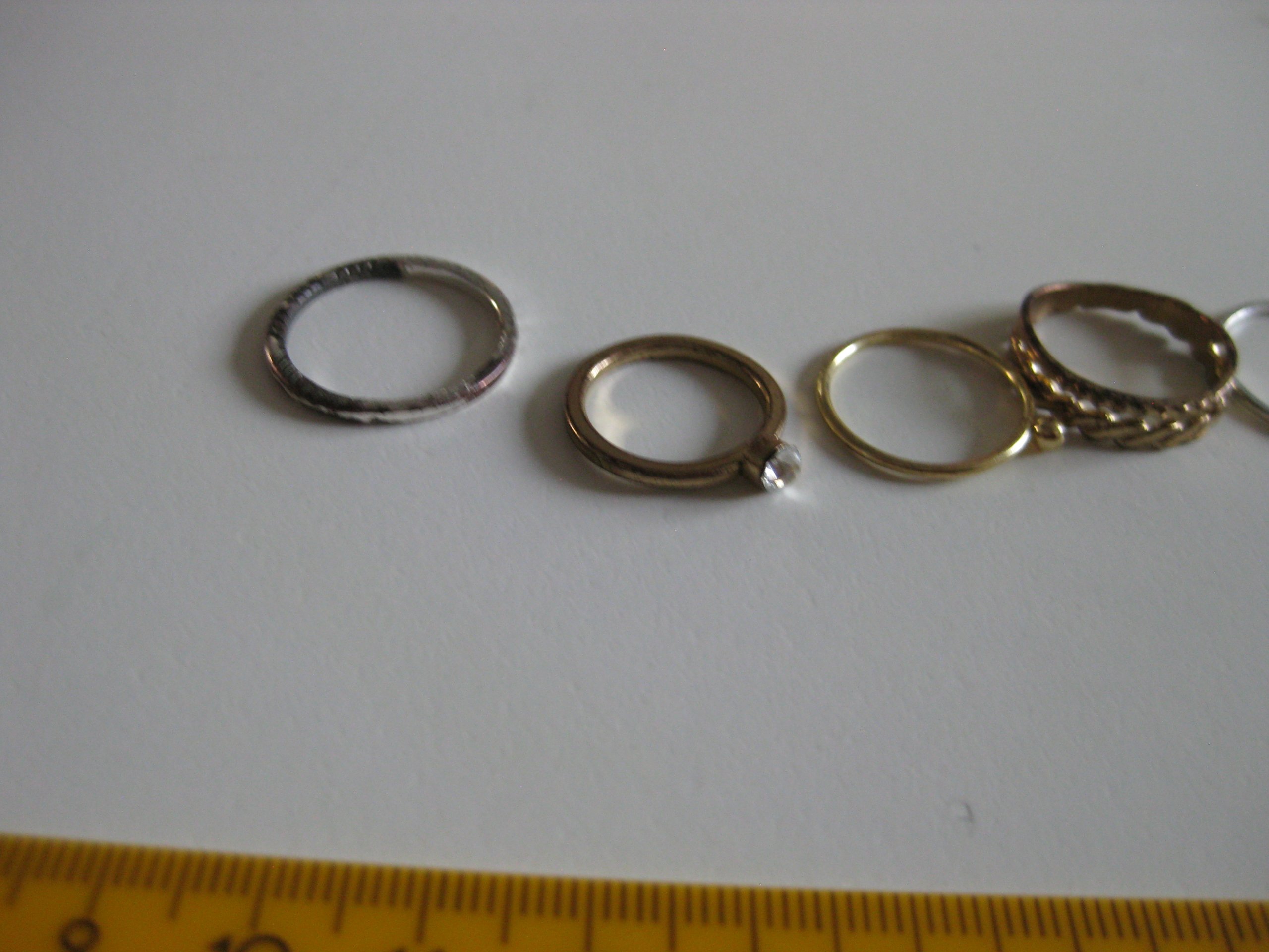 Mixed Metal Rings Set with Textured and Smooth Bands Jewel-Ja-4 image 6
