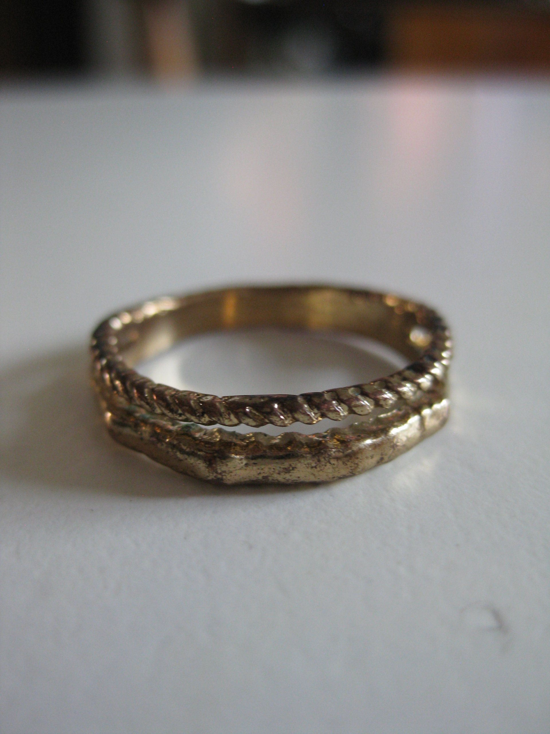 Unbranded Gold Tone Textured Ring Size 55 Jewel-Ja-4 image 5