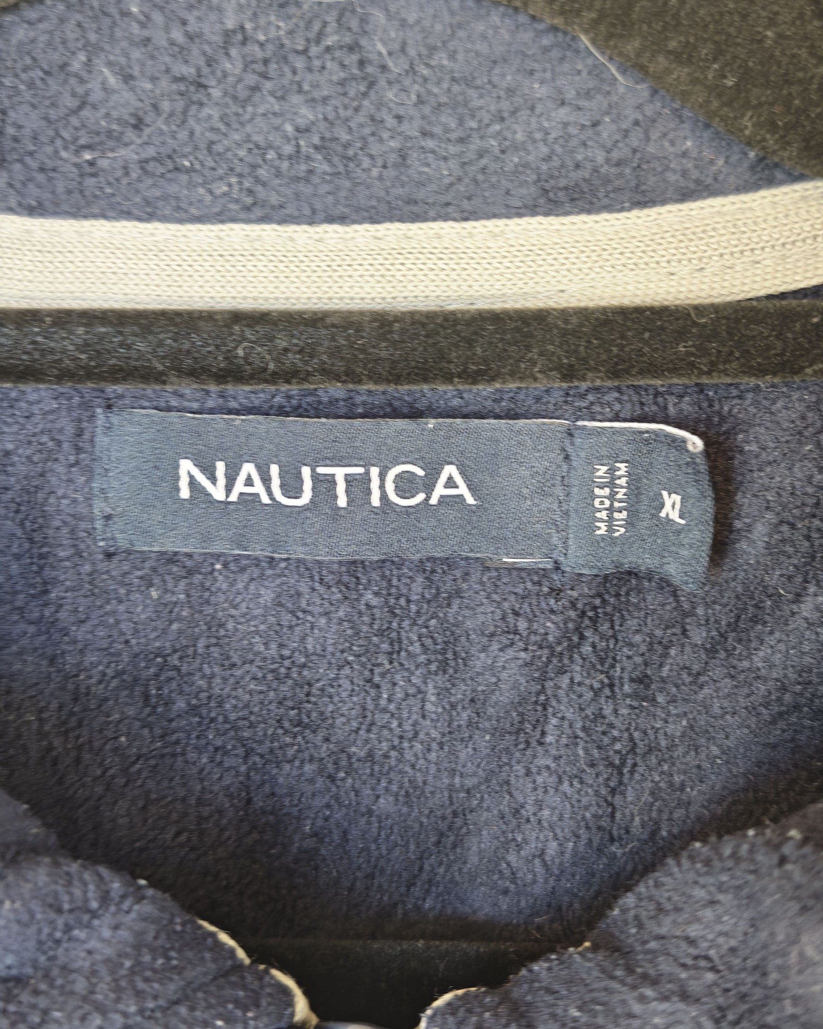 Nautica Grey & Navy Half Zip Fleece Jumper XL Sailing Gorpcore Streetwear image 3