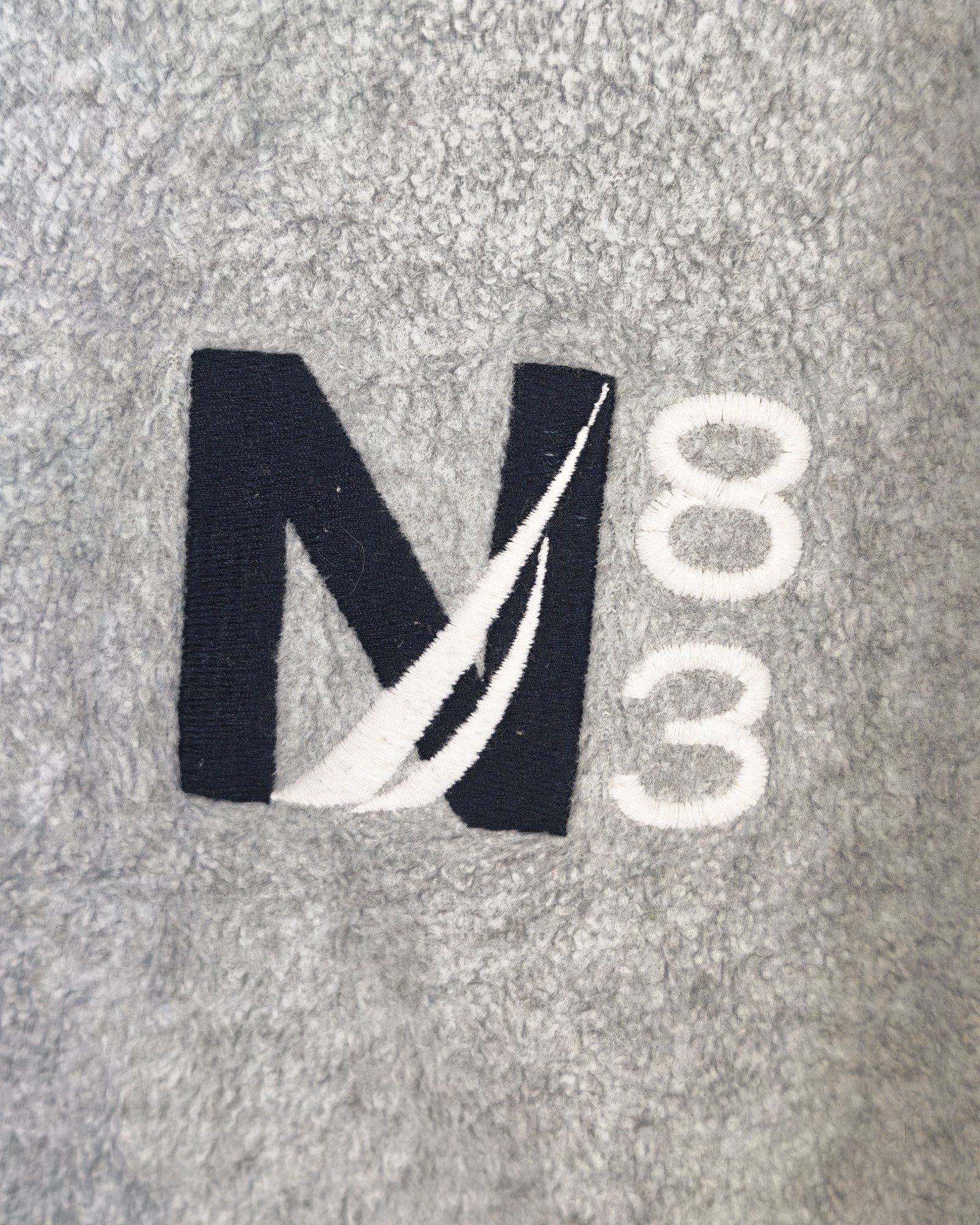 Nautica Grey & Navy Half Zip Fleece Jumper XL Sailing Gorpcore Streetwear image 7