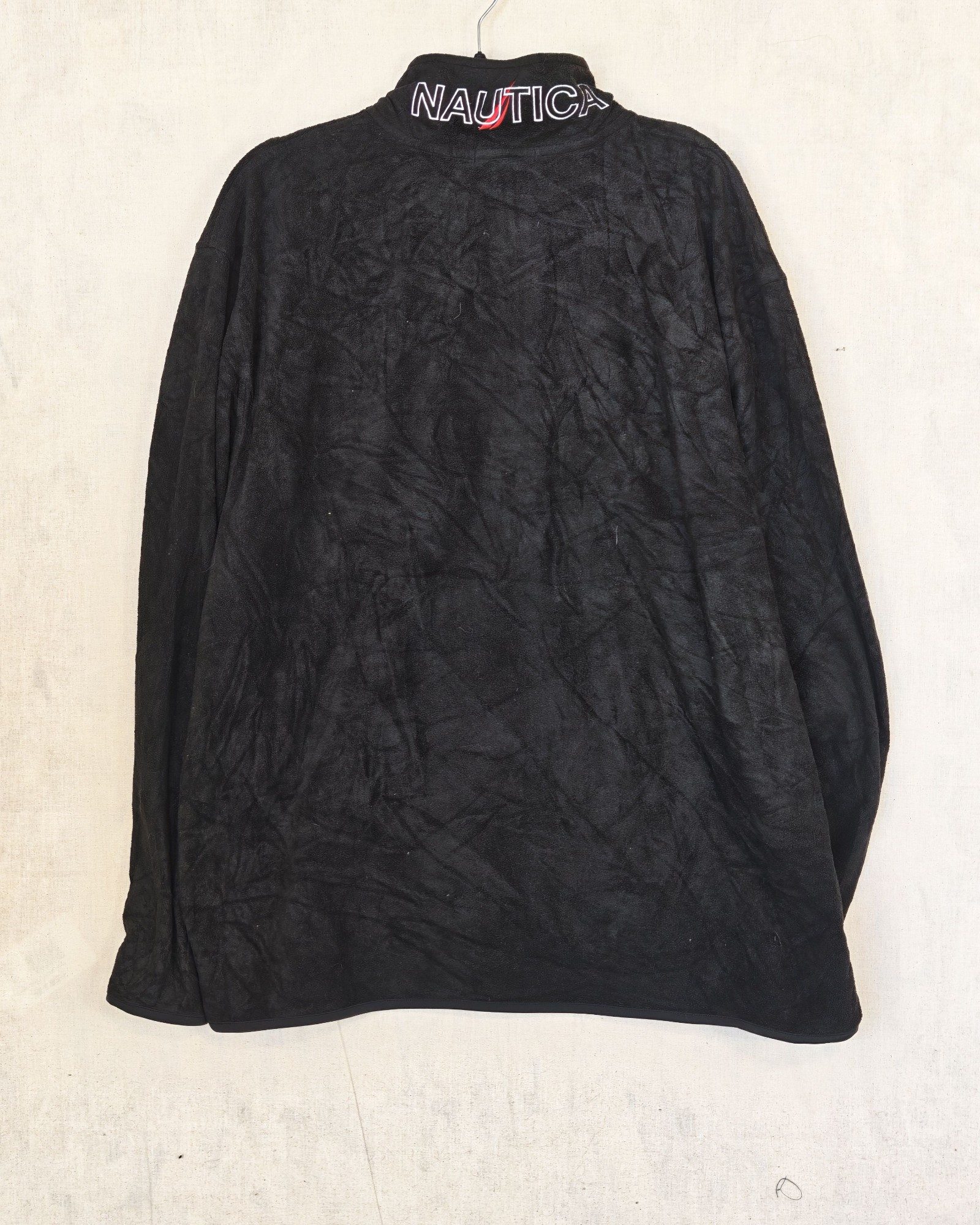 Nautica Black & Red Men's XXL Polyester Fleece Pullover Sailing Gorpcore Streetwear Logo Spellout image 2