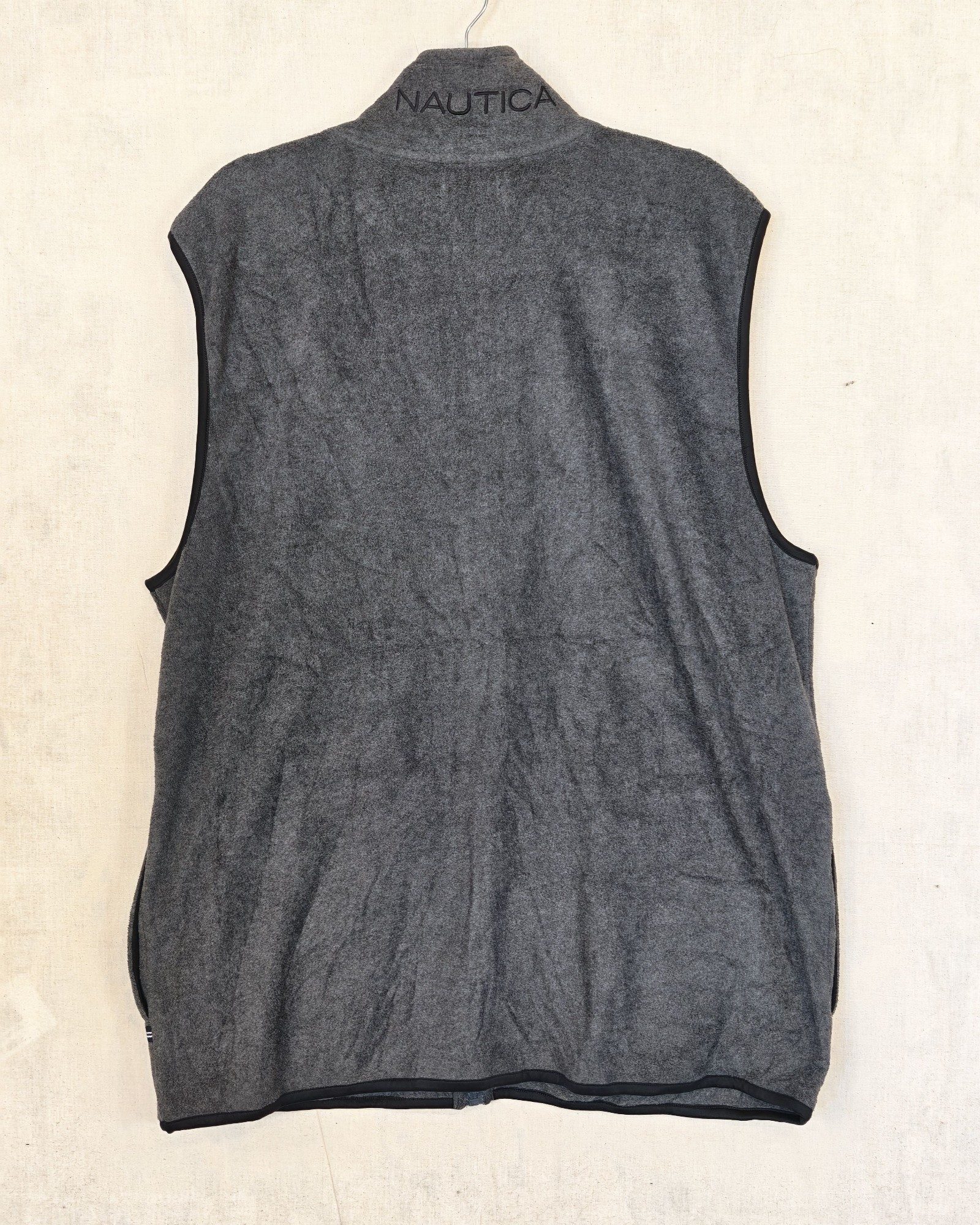 Nautica Grey Fleece Sleeveless Vest XXL Polyester Sailing Gorpcore Streetwear Logo Spellout