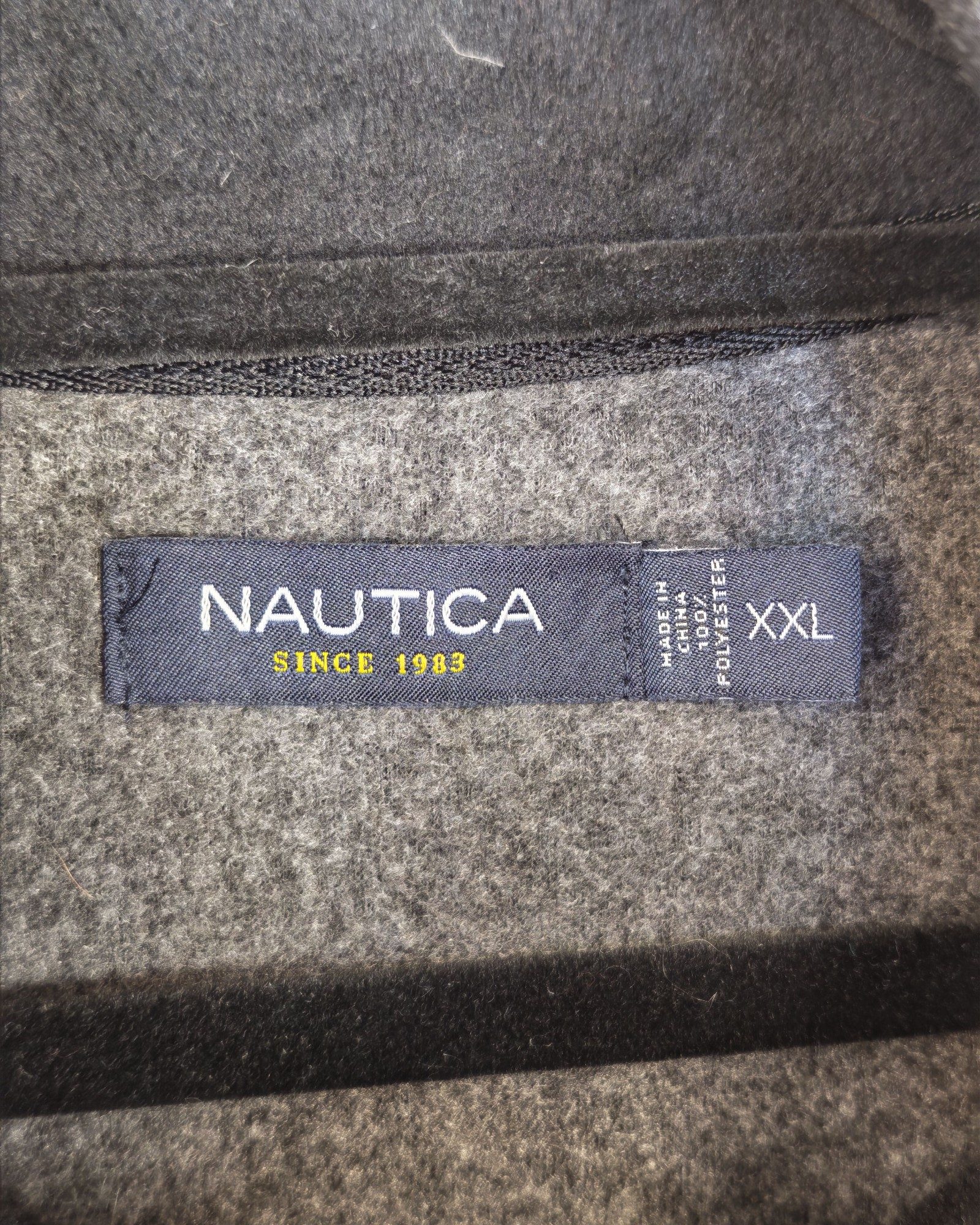 Nautica Grey Fleece Sleeveless Vest XXL Polyester Sailing Gorpcore Streetwear Logo Spellout image 3