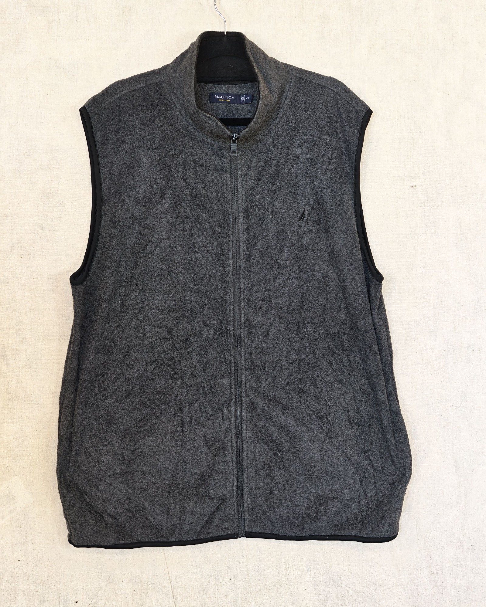 Nautica Grey Fleece Sleeveless Vest XXL Polyester Sailing Gorpcore Streetwear Logo Spellout image 2