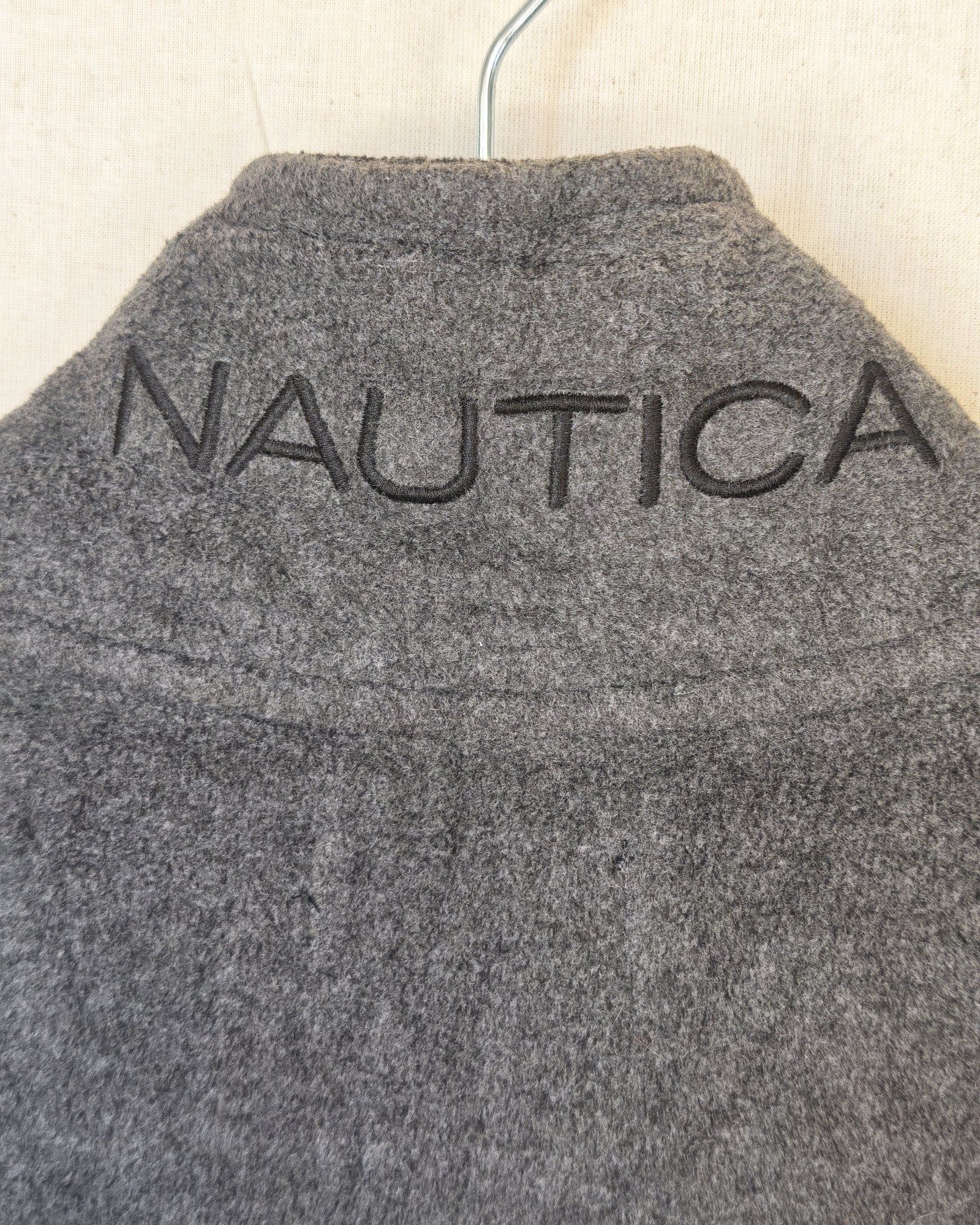 Nautica Grey Fleece Sleeveless Vest XXL Polyester Sailing Gorpcore Streetwear Logo Spellout image 9