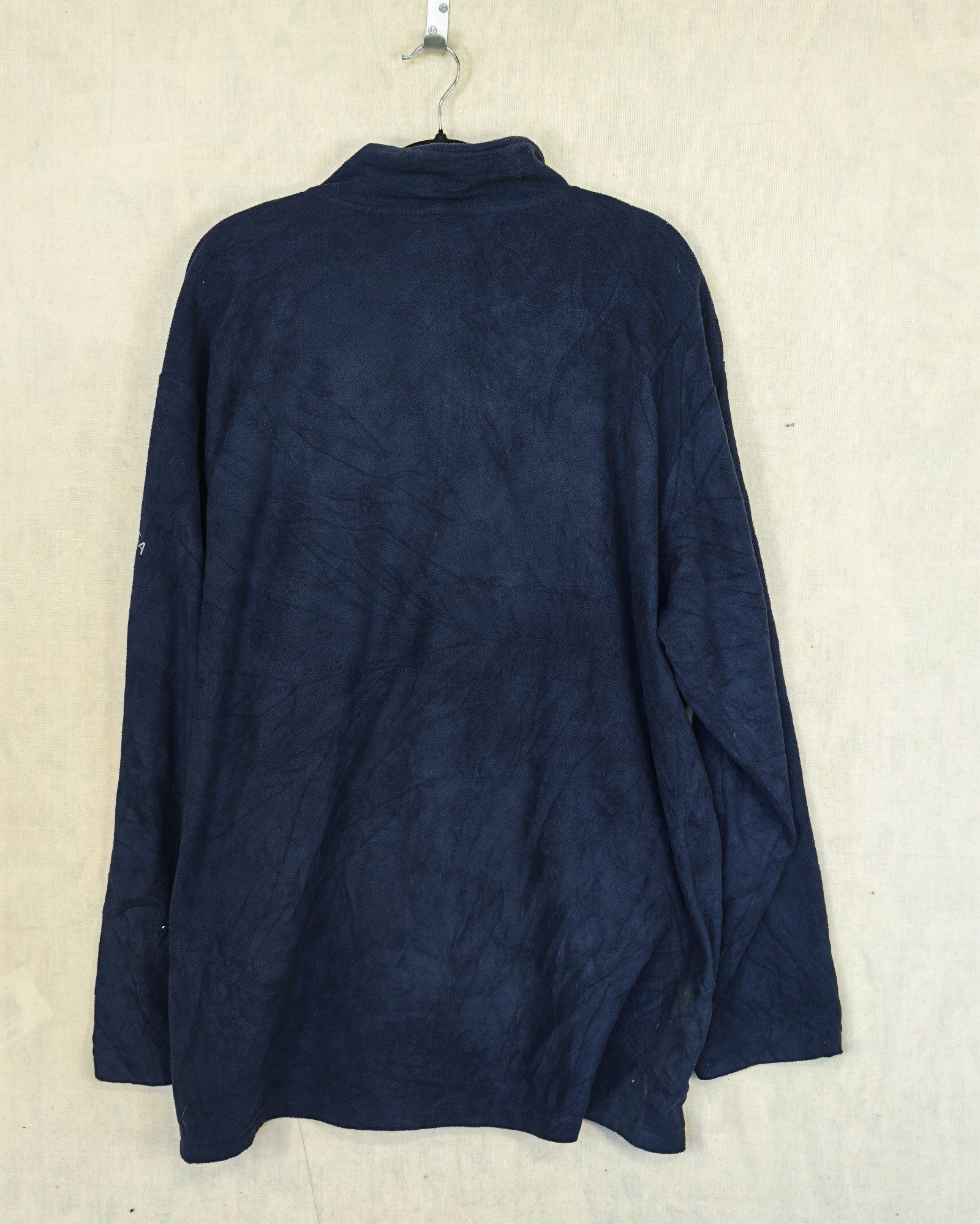 Nautica Navy Blue Polyester Fleece Pullover XXL Sailing Gorpcore Streetwear Logo Spellout image 2