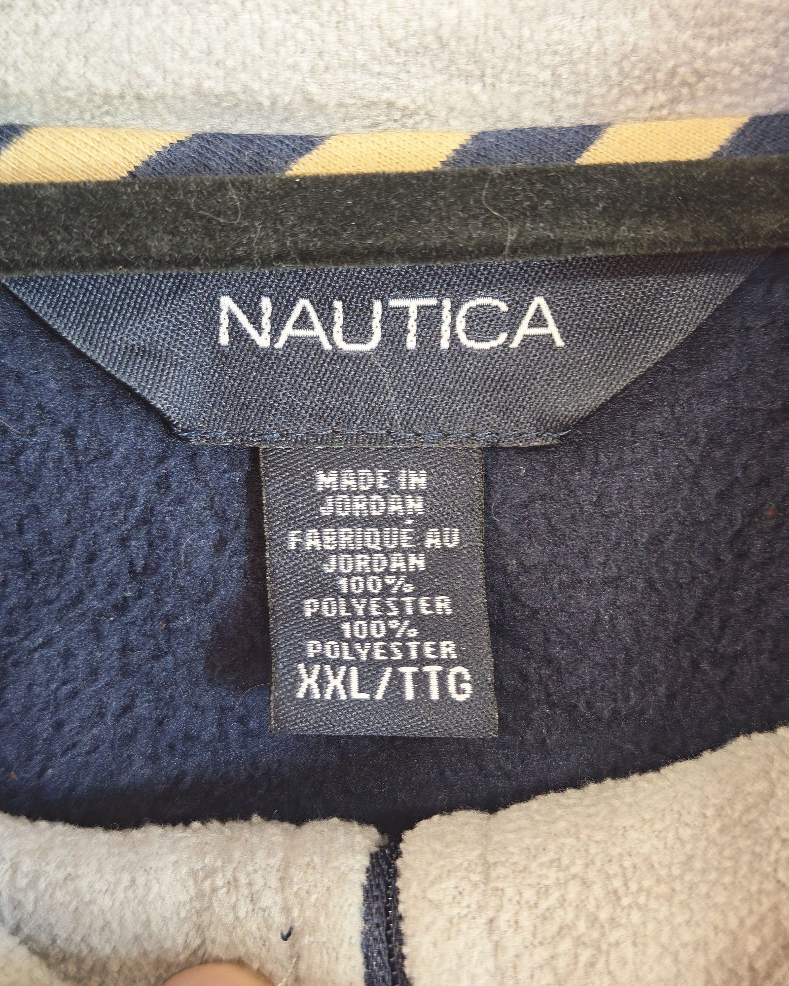 Nautica Navy Blue Polyester Fleece Pullover XXL Sailing Gorpcore Streetwear Logo Spellout image 3