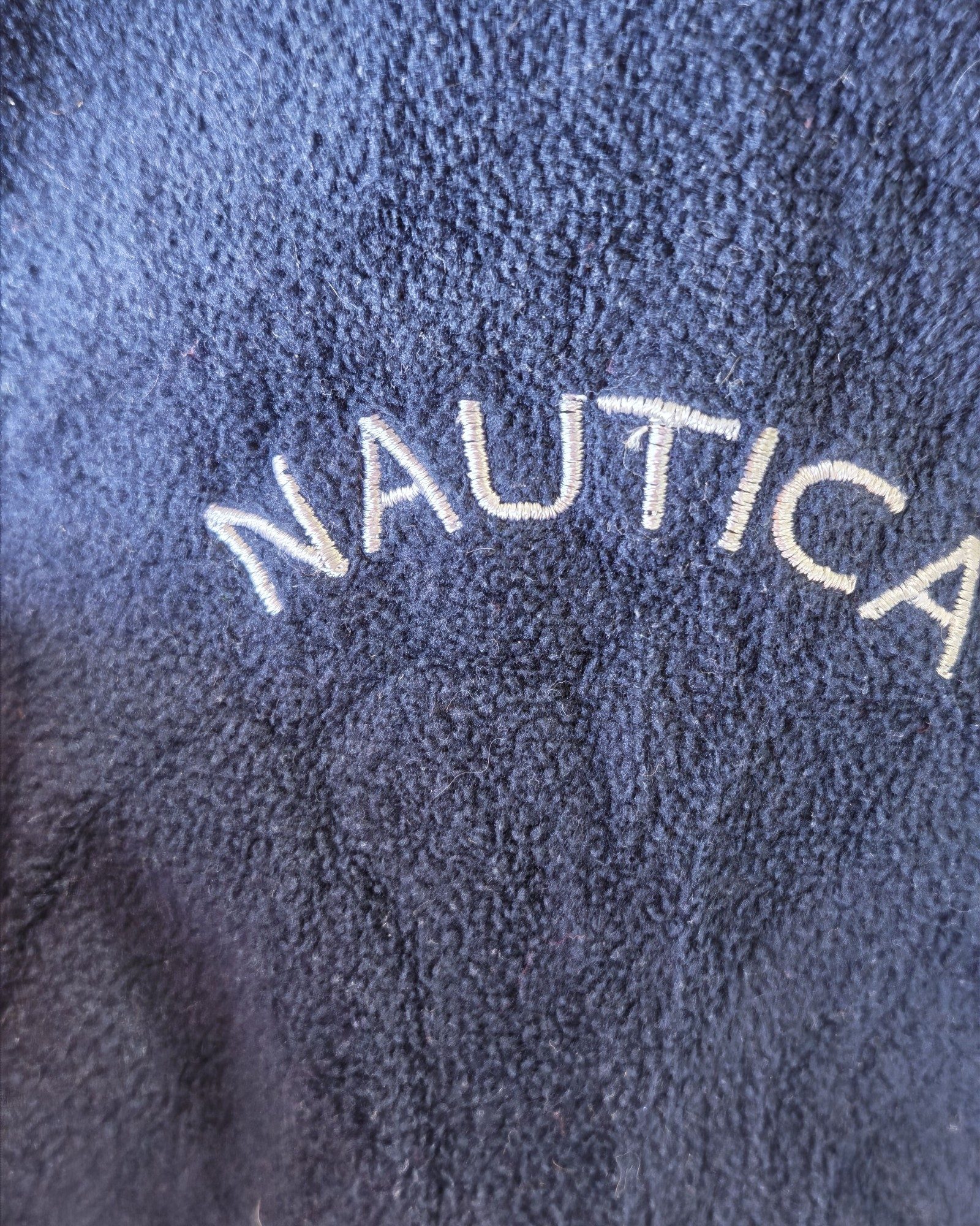 Nautica Navy Blue Polyester Fleece Pullover XXL Sailing Gorpcore Streetwear Logo Spellout image 6
