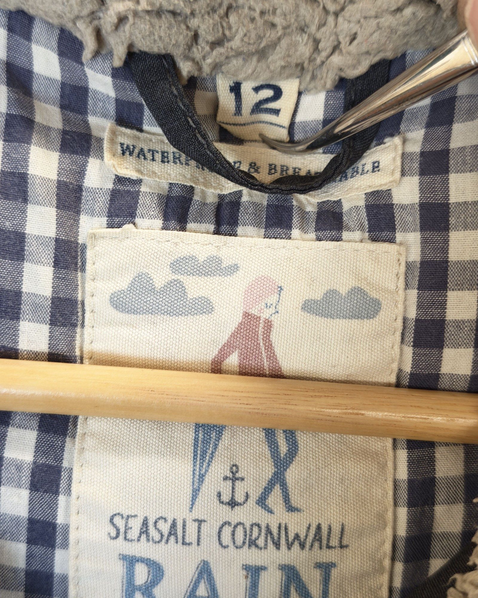 Seasalt Cornwall Plant Hunter Grey Waterproof Hooded Coat UK 12 image 3