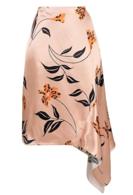 New Marni Asymmetric Printed Satin Skirt Size L image 6