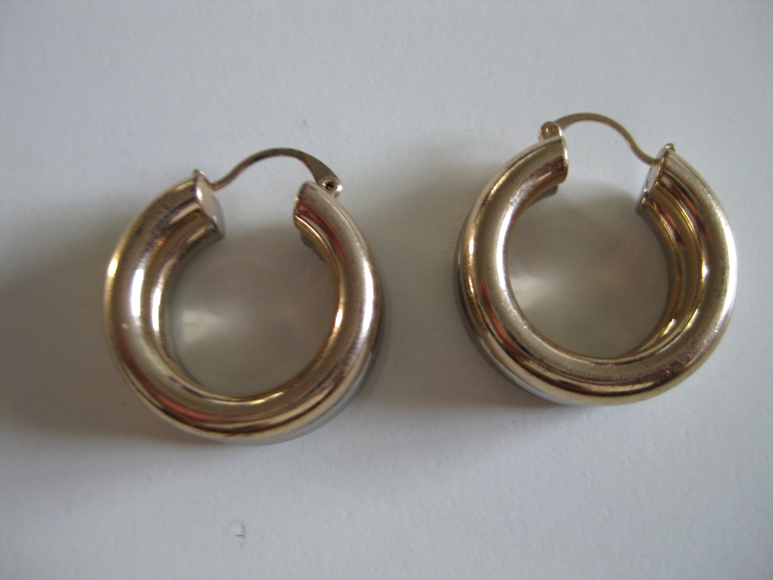 Unbranded Gold & Silver Tone Chunky Hoop Earrings Jewel-Ja-4