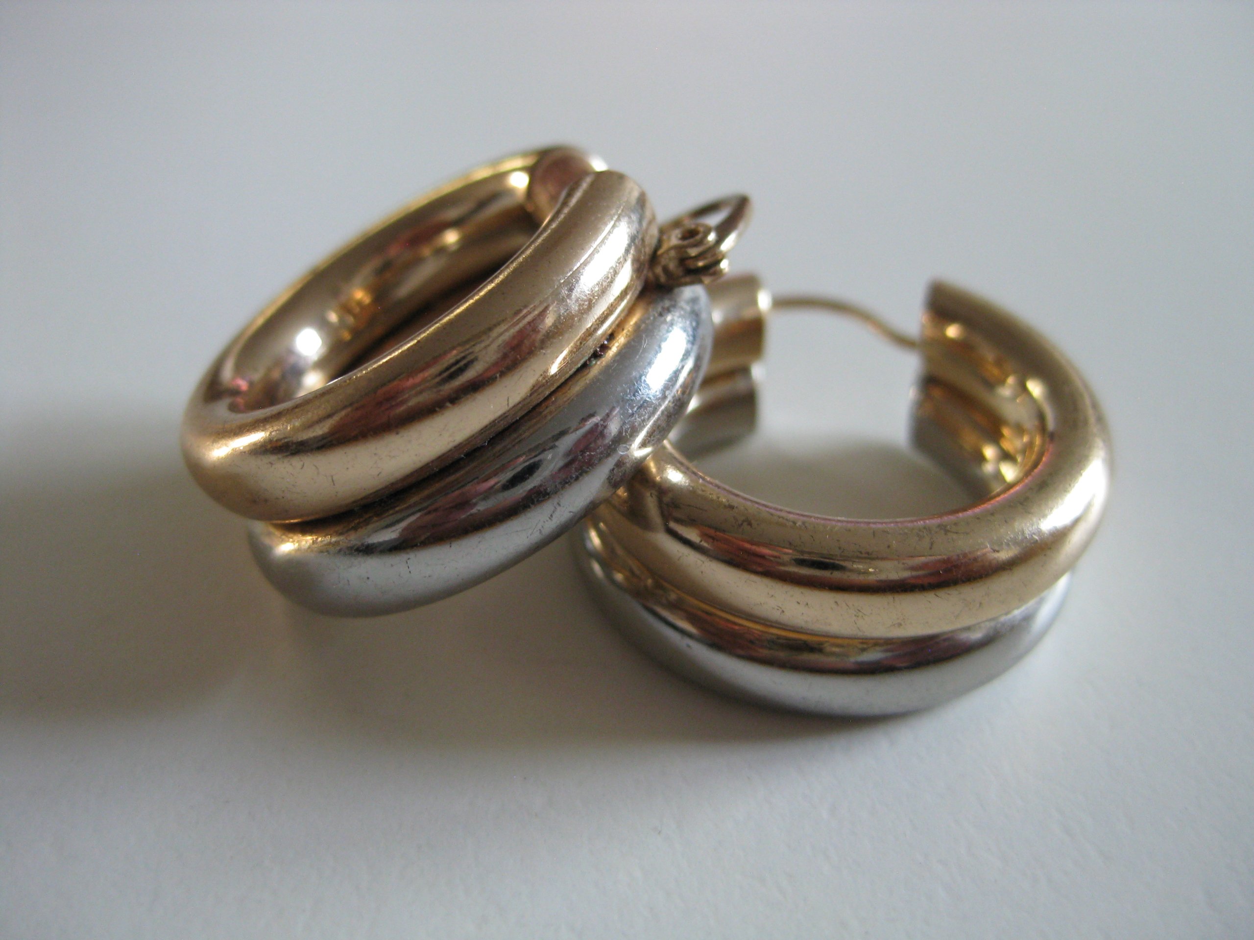 Unbranded Gold & Silver Tone Chunky Hoop Earrings Jewel-Ja-4 image 3