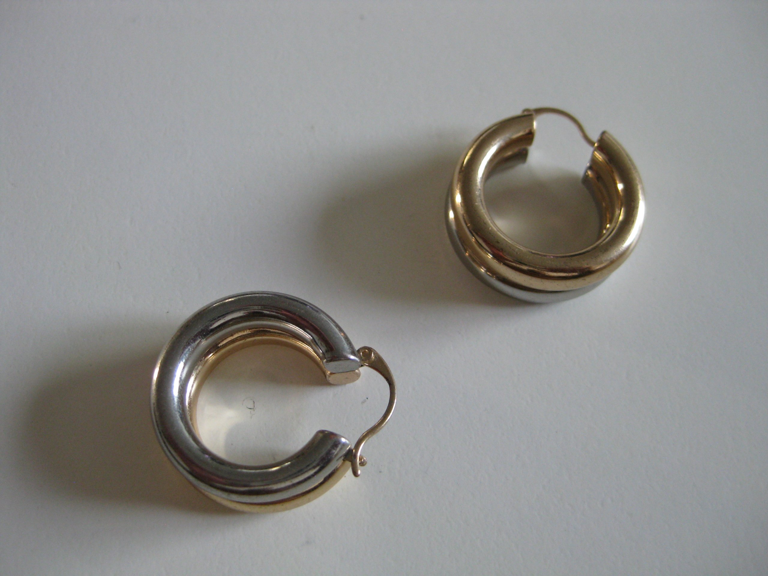 Unbranded Gold & Silver Tone Chunky Hoop Earrings Jewel-Ja-4 image 5