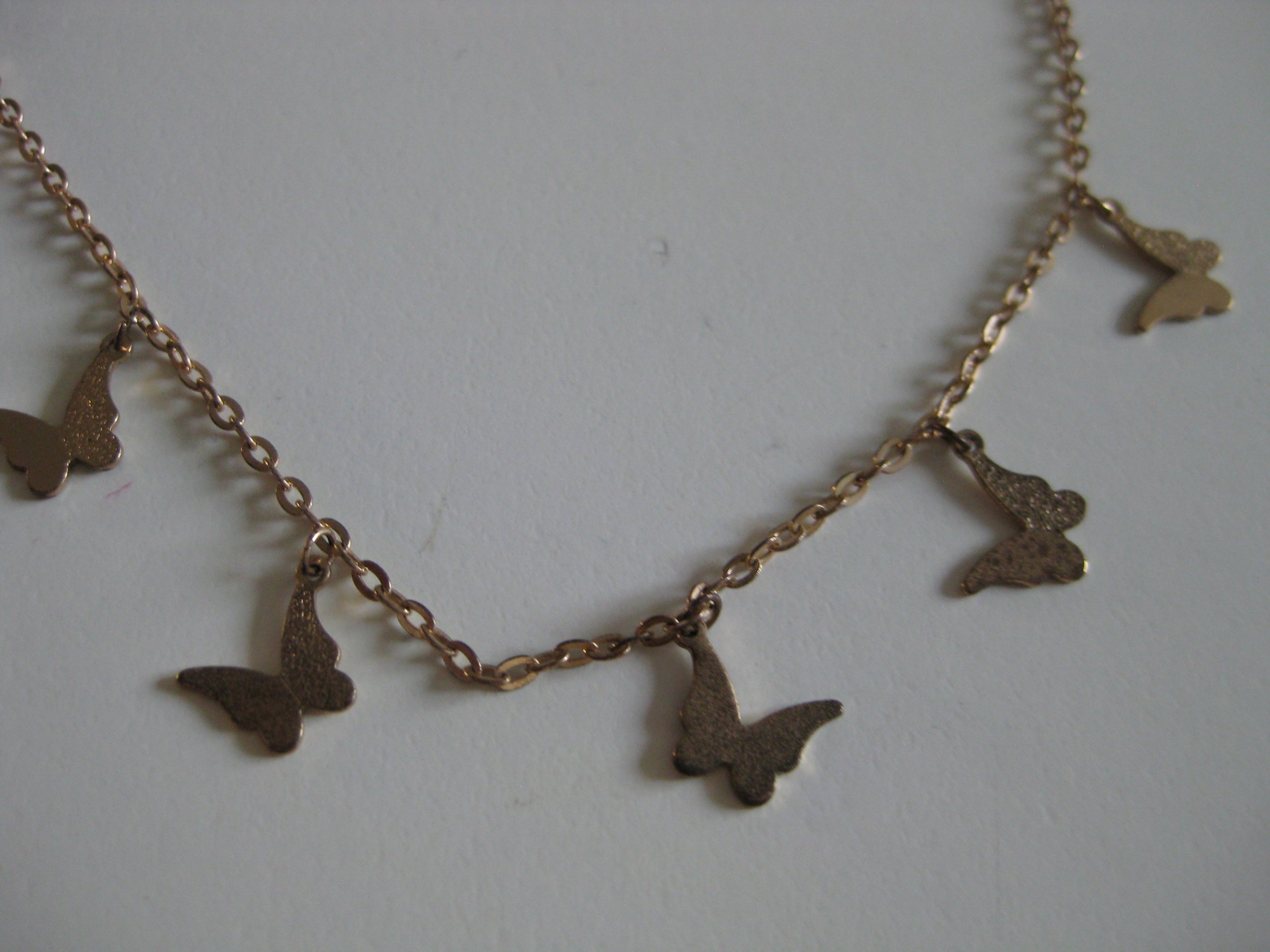 Gold Butterfly Charm Necklace Women's Gold Tone Chain Jewel-Ja-4 image 3