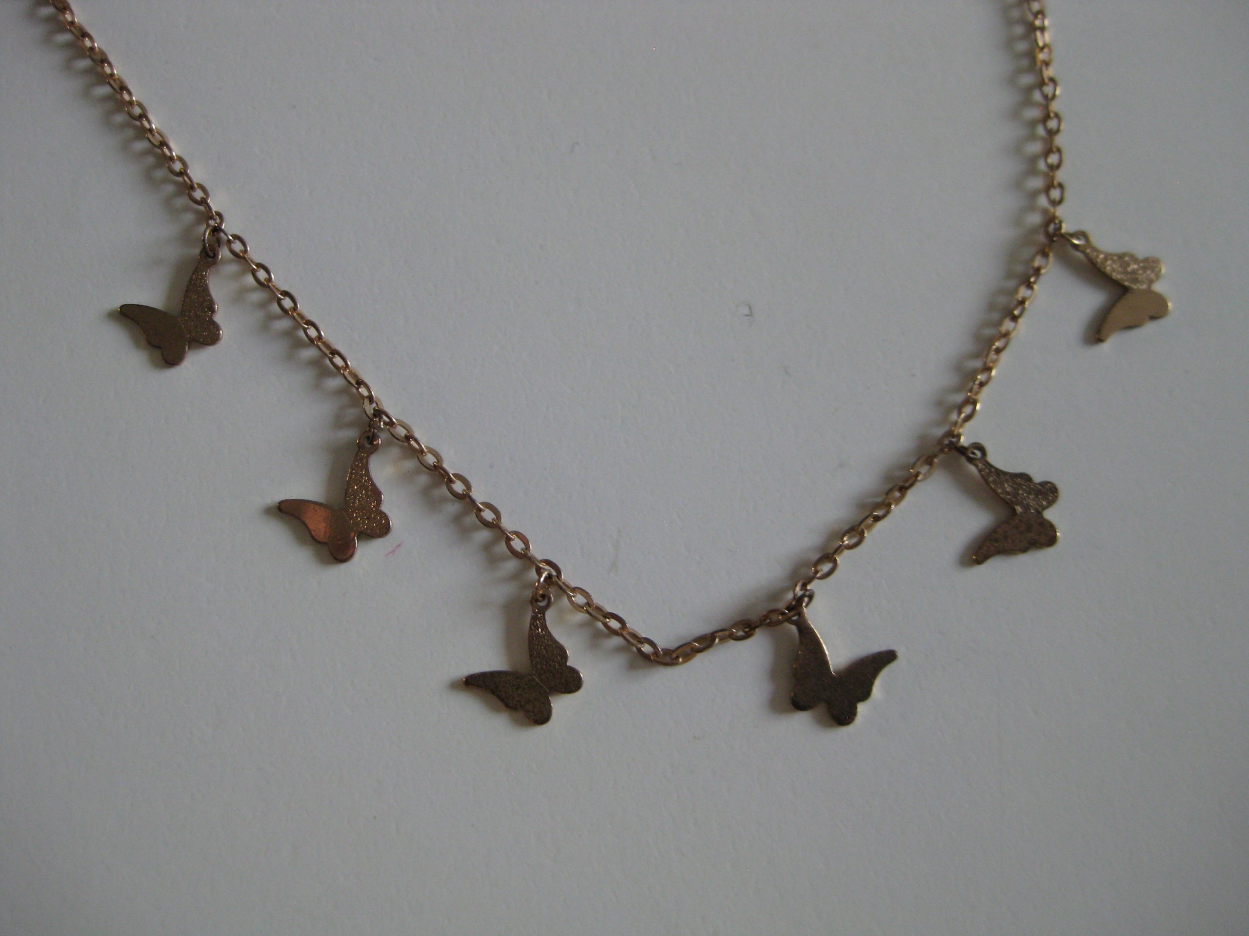 Gold Butterfly Charm Necklace Women's Gold Tone Chain Jewel-Ja-4 image 4