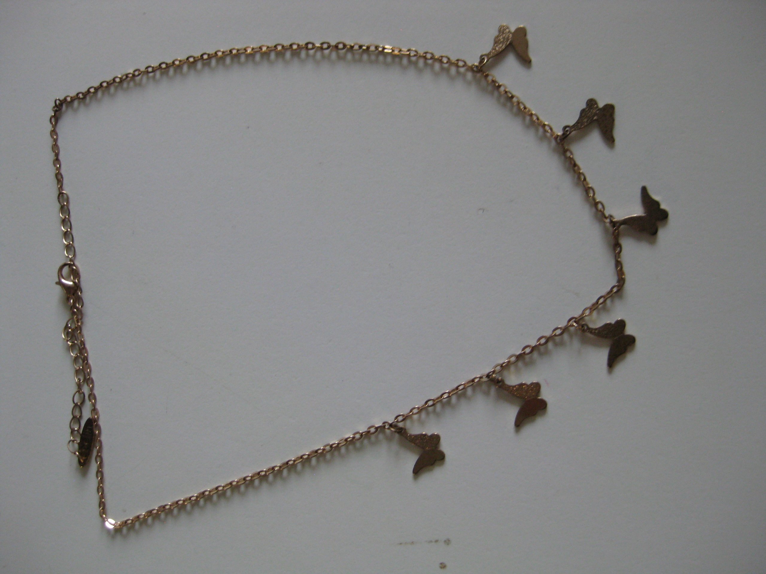 Gold Butterfly Charm Necklace Women's Gold Tone Chain Jewel-Ja-4 image 5