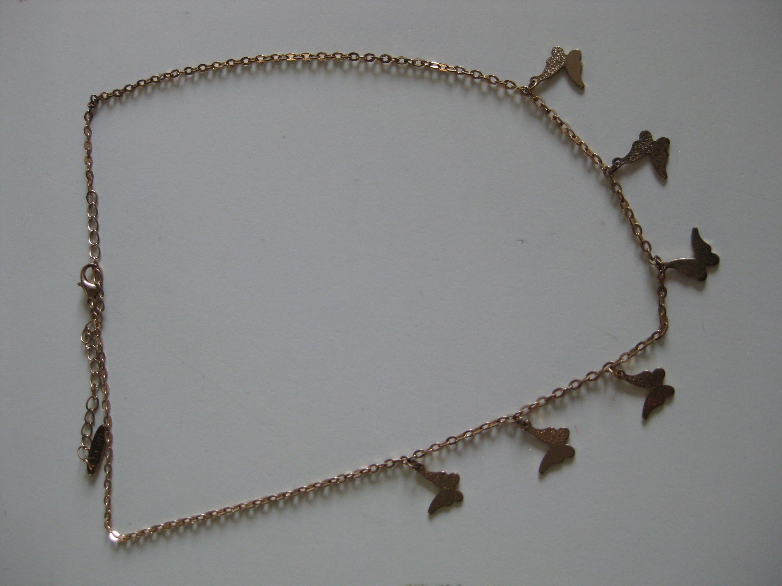 Gold Butterfly Charm Necklace Women's Gold Tone Chain Jewel-Ja-4 image 6