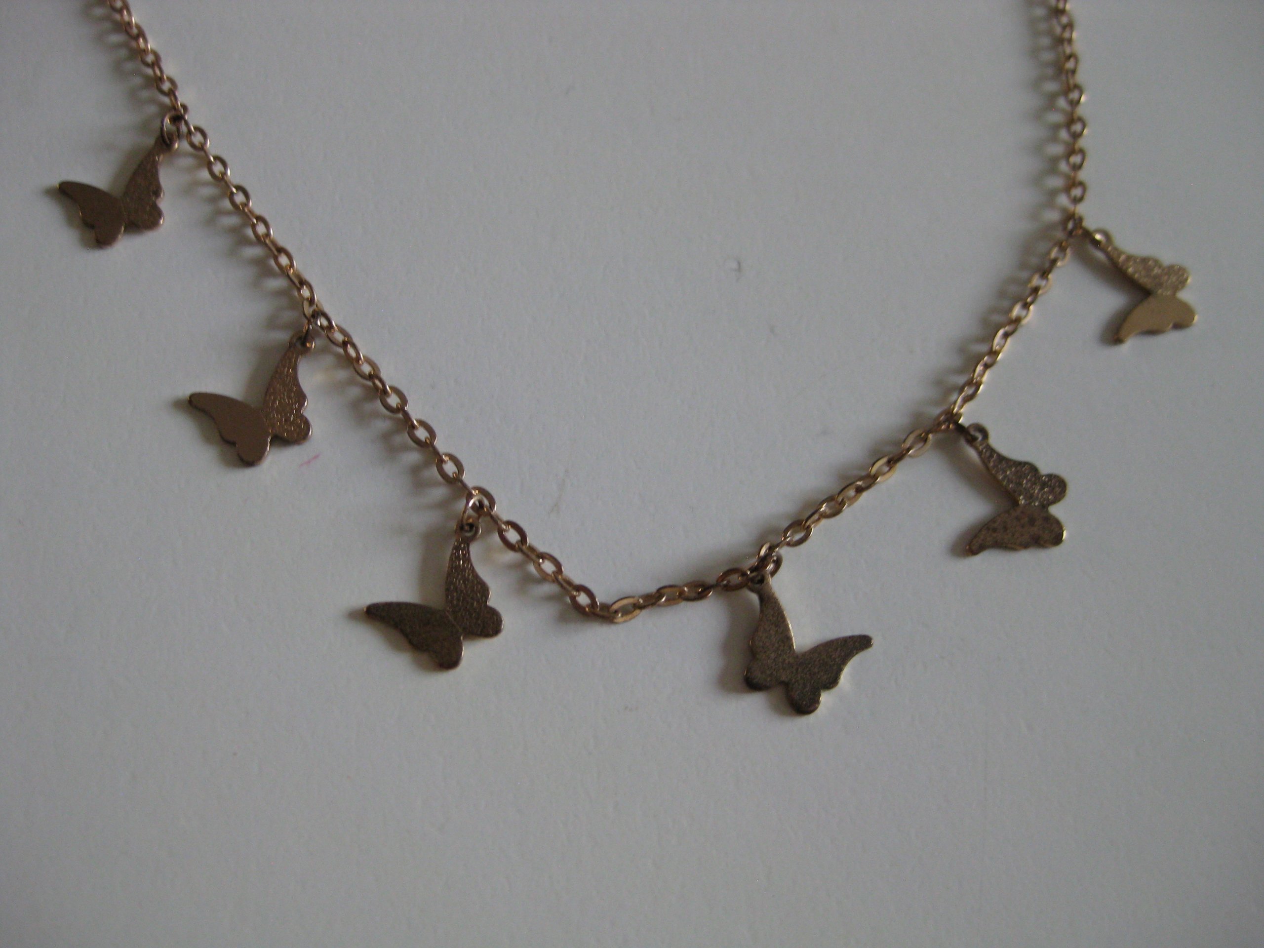 Gold Butterfly Charm Necklace Women's Gold Tone Chain Jewel-Ja-4 image 7