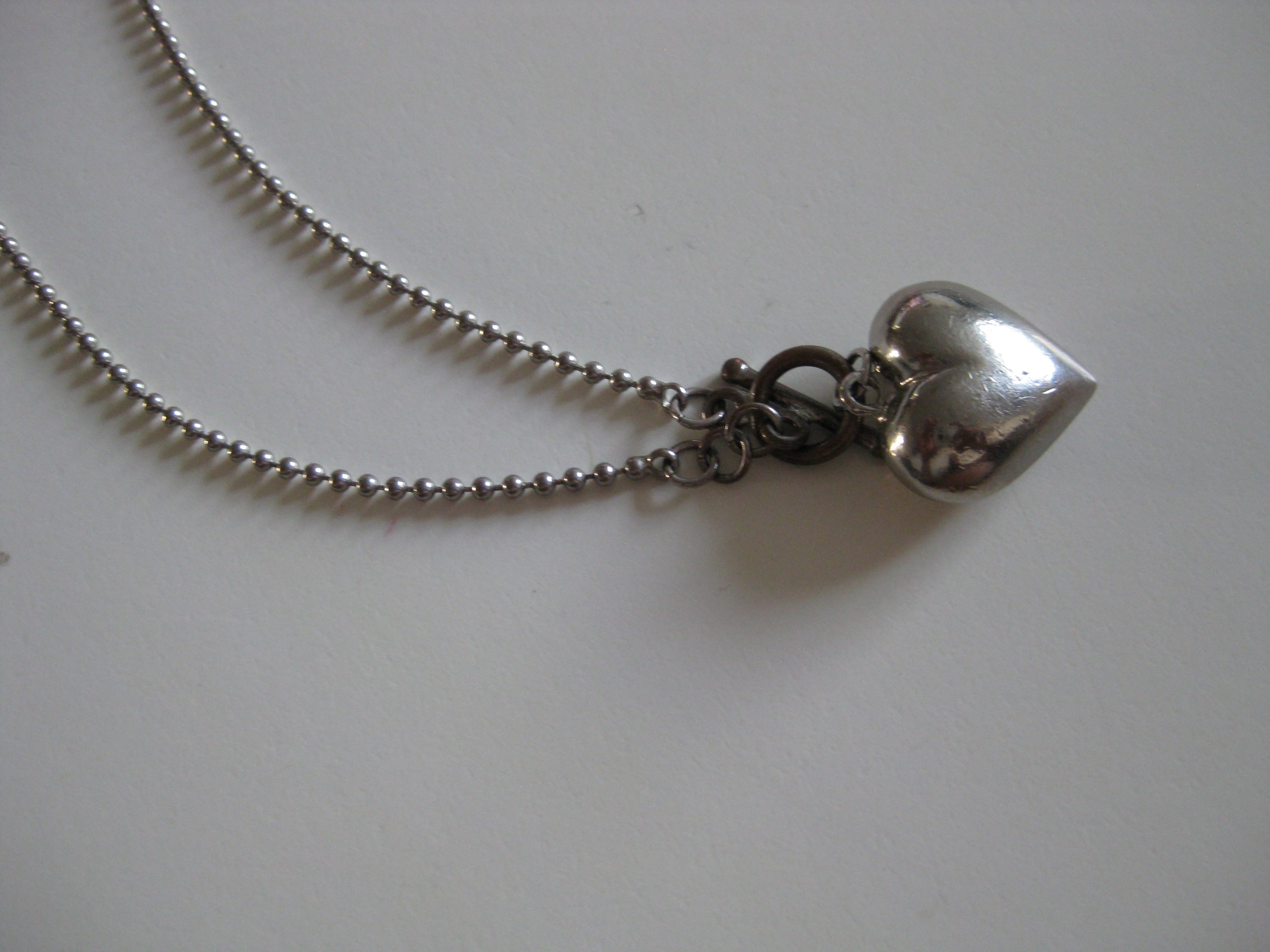 Silver Heart Pendant Necklace Unisex Stainless Steel Jewel-Ja-4 image 2