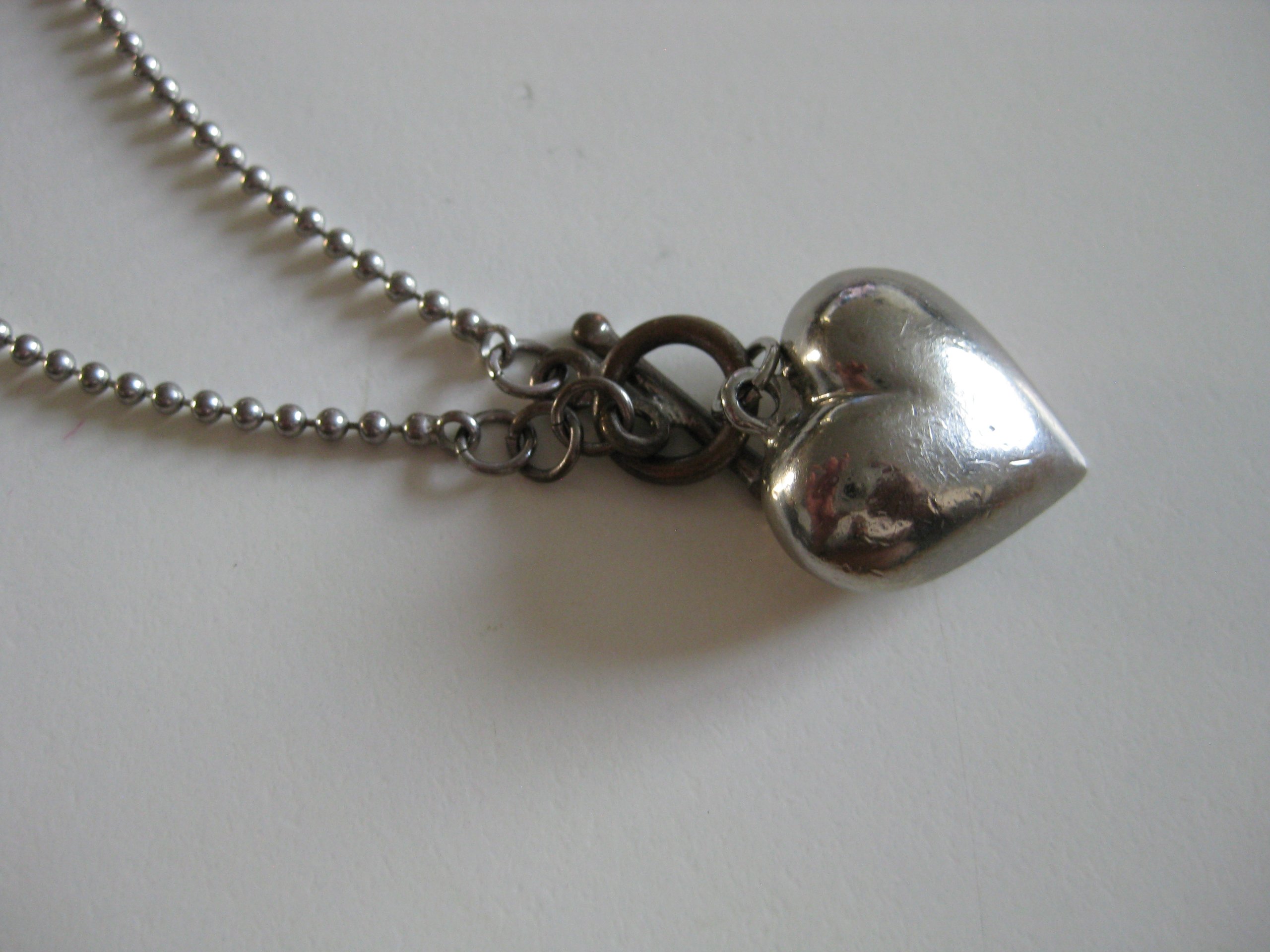 Silver Heart Pendant Necklace Unisex Stainless Steel Jewel-Ja-4 image 3