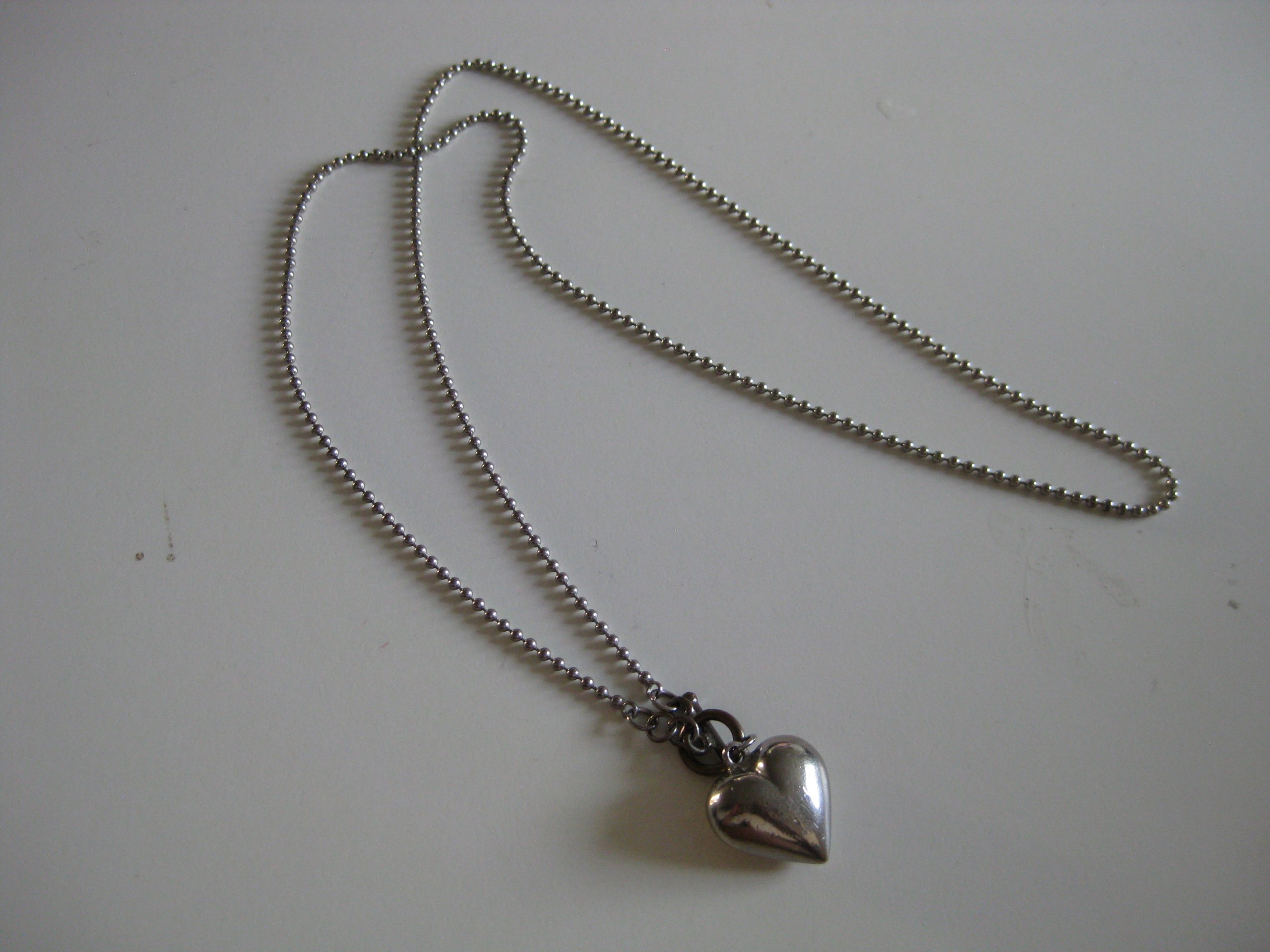 Silver Heart Pendant Necklace Unisex Stainless Steel Jewel-Ja-4 image 5