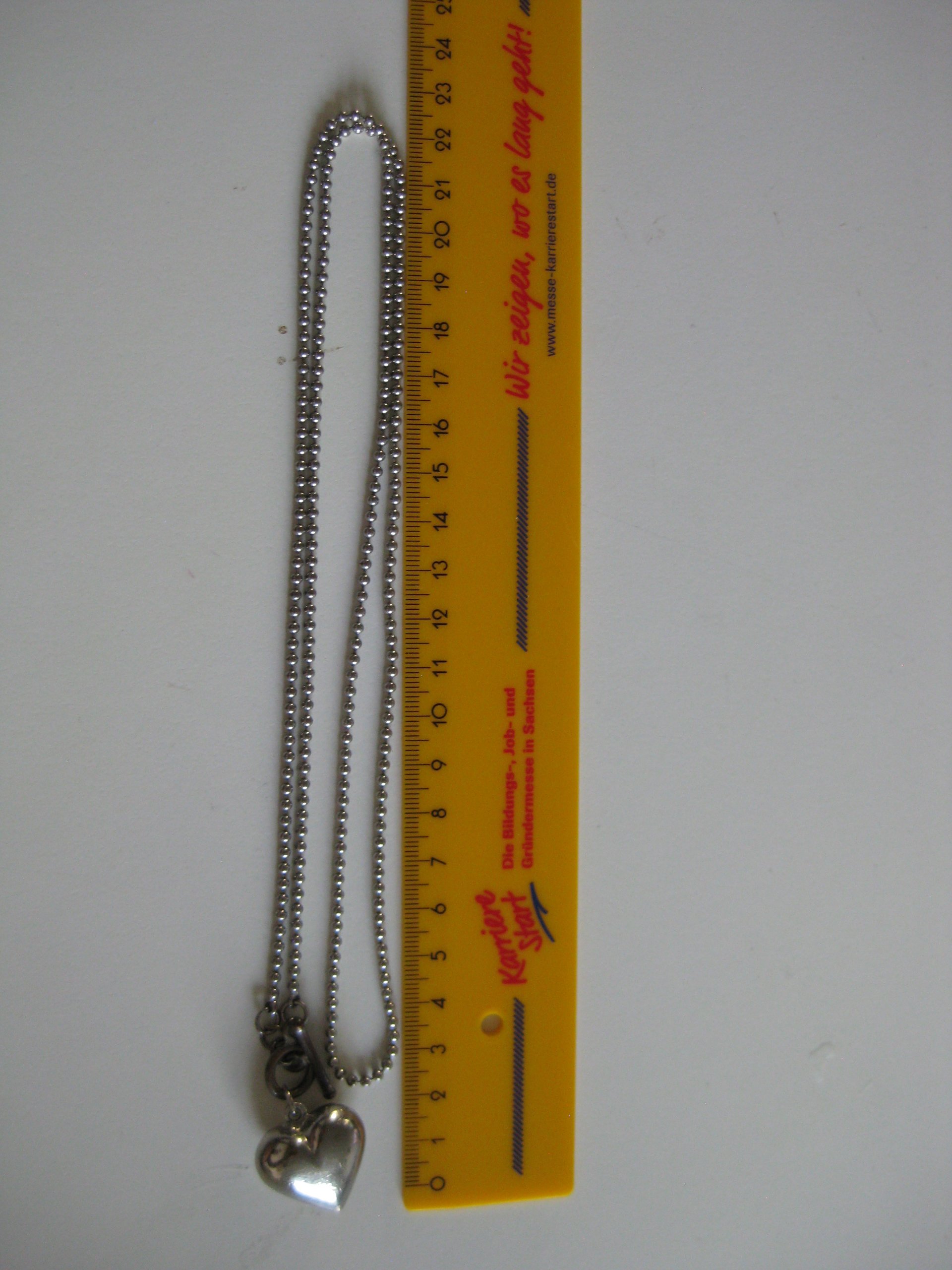 Silver Heart Pendant Necklace Unisex Stainless Steel Jewel-Ja-4 image 6