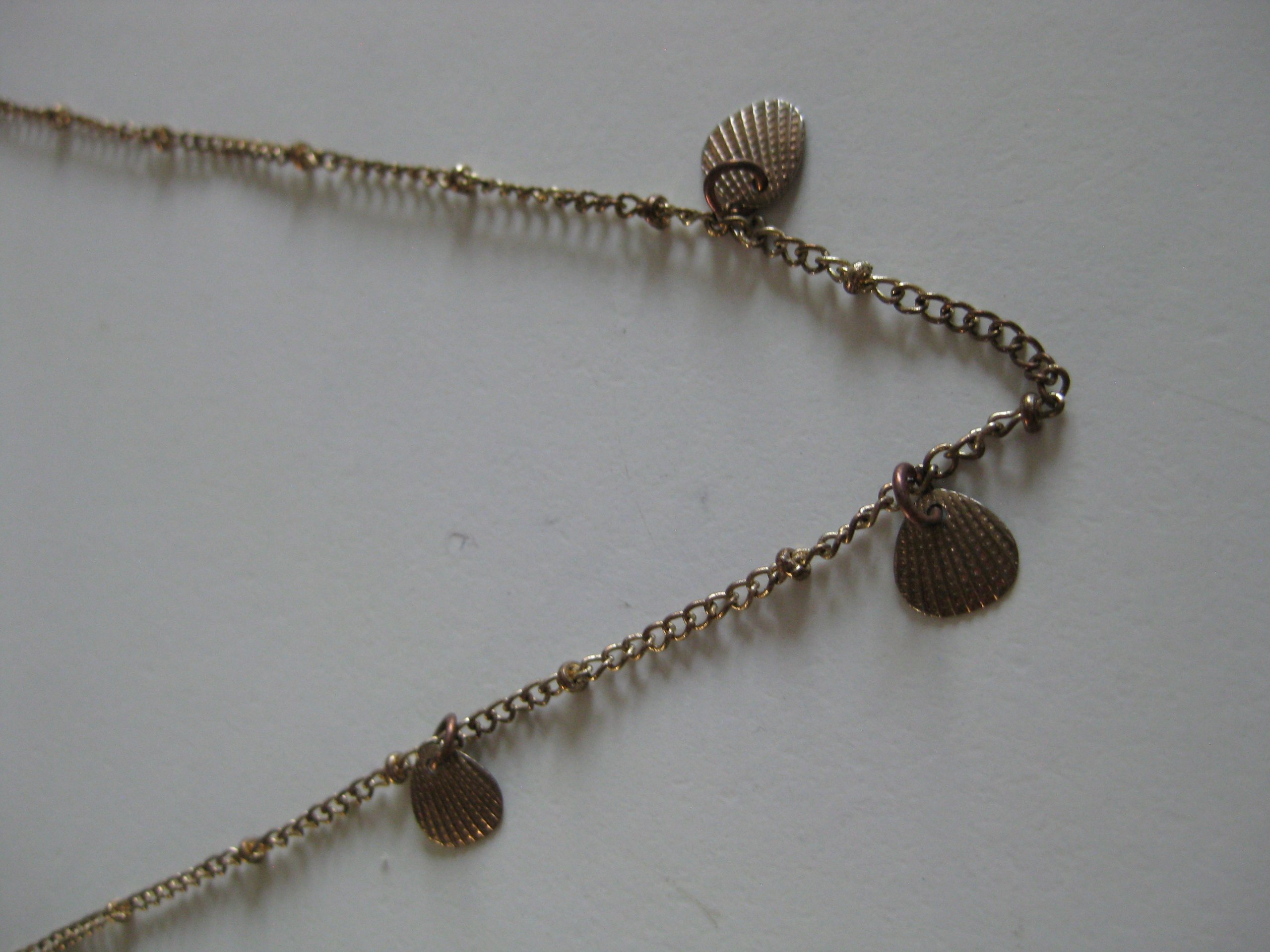 Gold Tone Shell Charm Chain Necklace Women Jewel-Ja-4 image 3