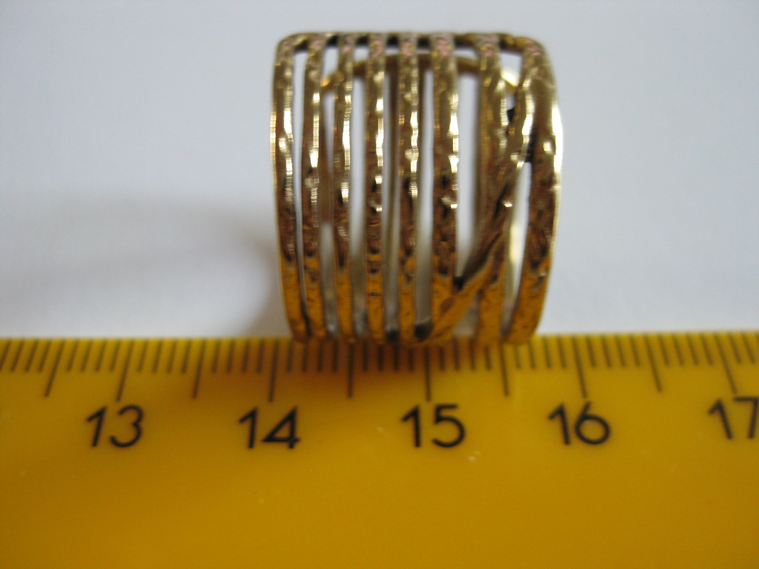 Gold Tone Adjustable Openwork Statement Ring Jewel-Ja-4 image 6