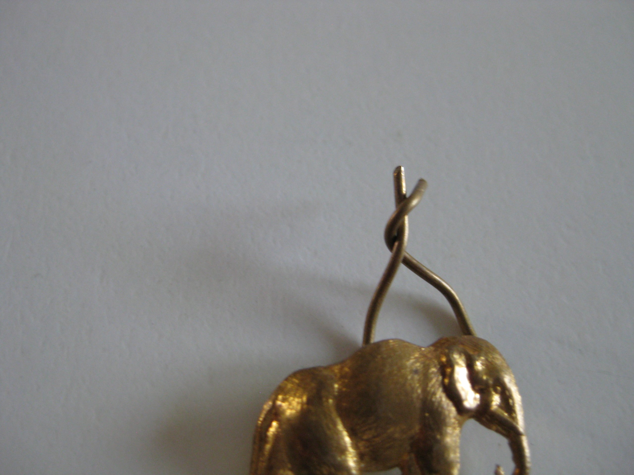 Gold Tone Elephant Pendant Charm 3 cm Jewel-Ja-4 image 3