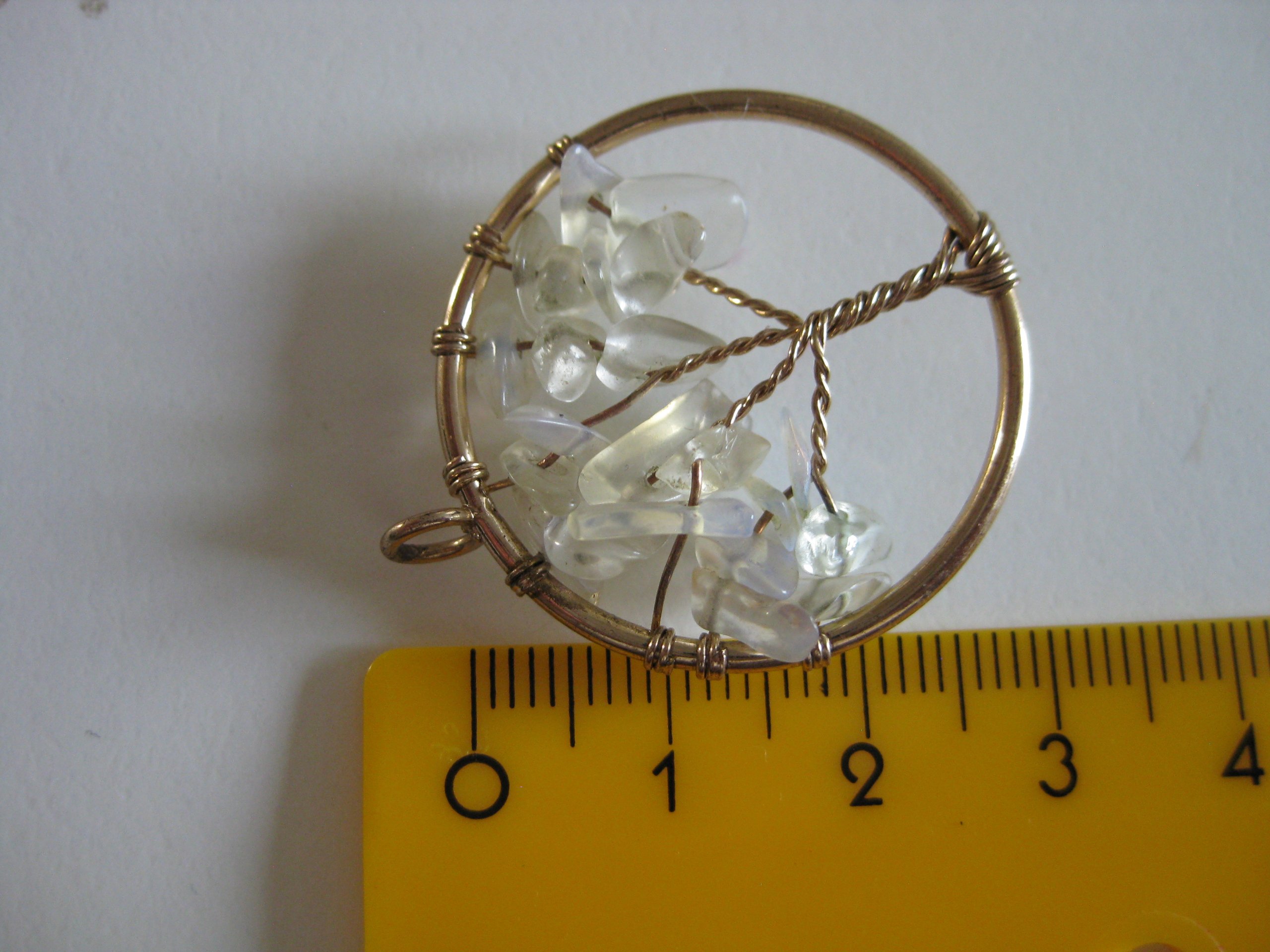 Handmade Gold Tone & Clear Crystal Tree of Life Pendant 2.5 cm Jewel-Ja-4 image 4