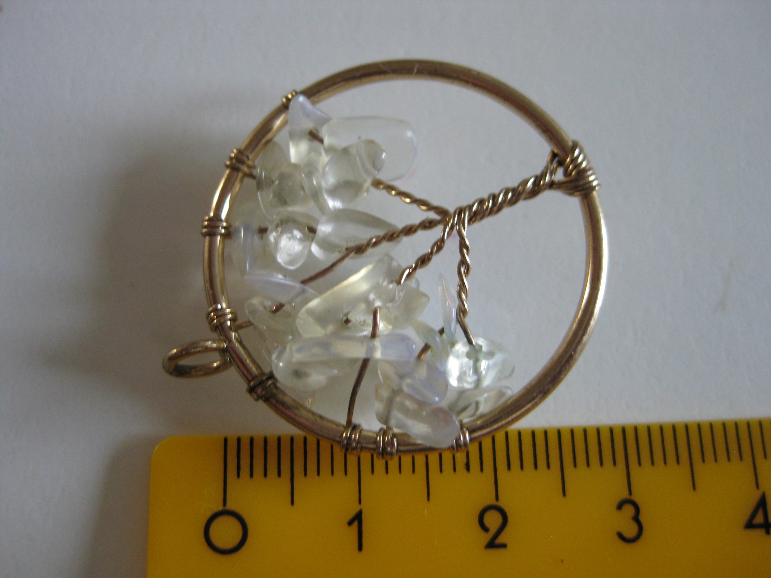 Handmade Gold Tone & Clear Crystal Tree of Life Pendant 2.5 cm Jewel-Ja-4 image 7