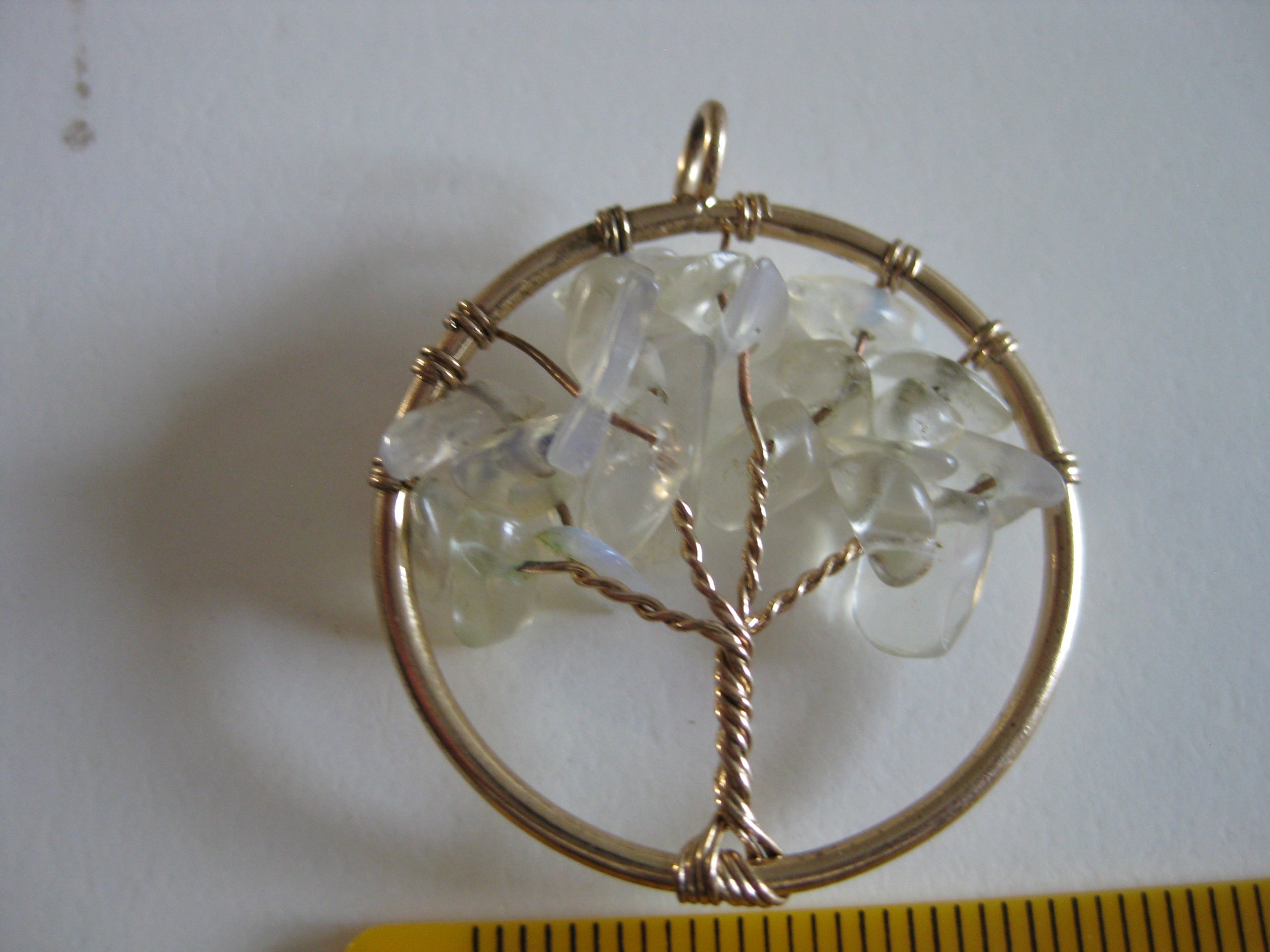 Handmade Gold Tone & Clear Crystal Tree of Life Pendant 2.5 cm Jewel-Ja-4 image 8