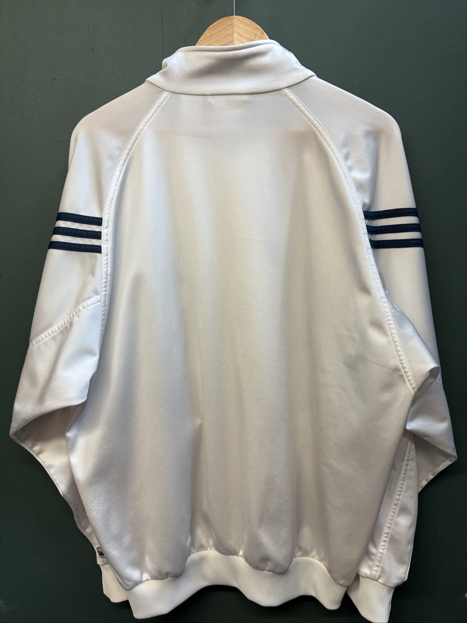 Vintage Adidas white & dark green 90s y2k Track Jacket X Large Three-Stripe image 2