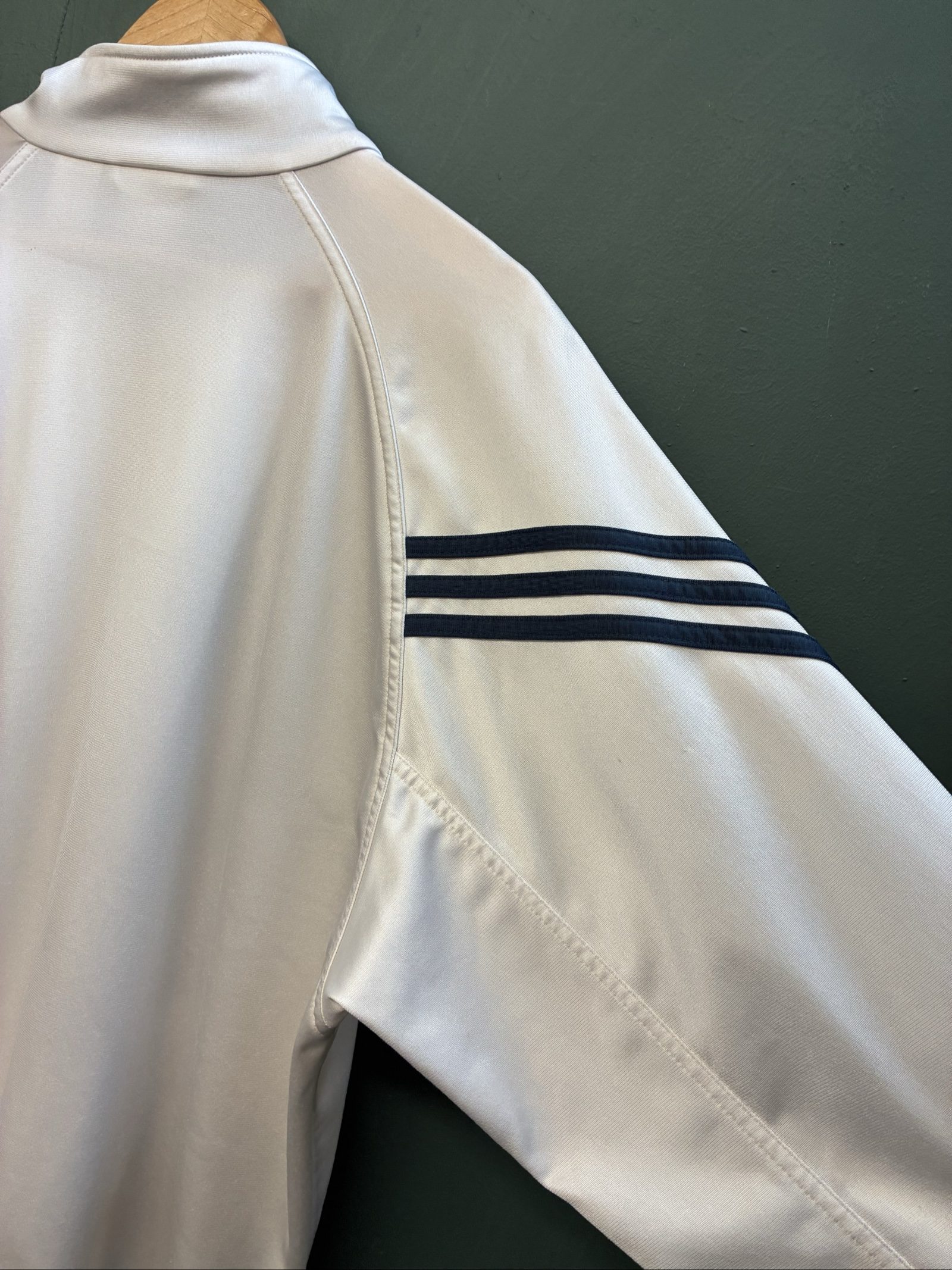 Vintage Adidas white & dark green 90s y2k Track Jacket X Large Three-Stripe image 7