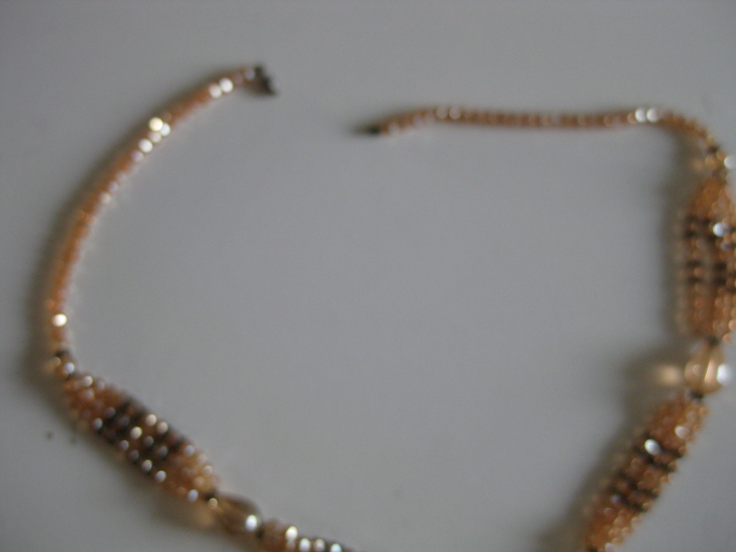 Vintage Gold & Black Beaded Necklace with Pendant Jewel-Ja-4 image 3