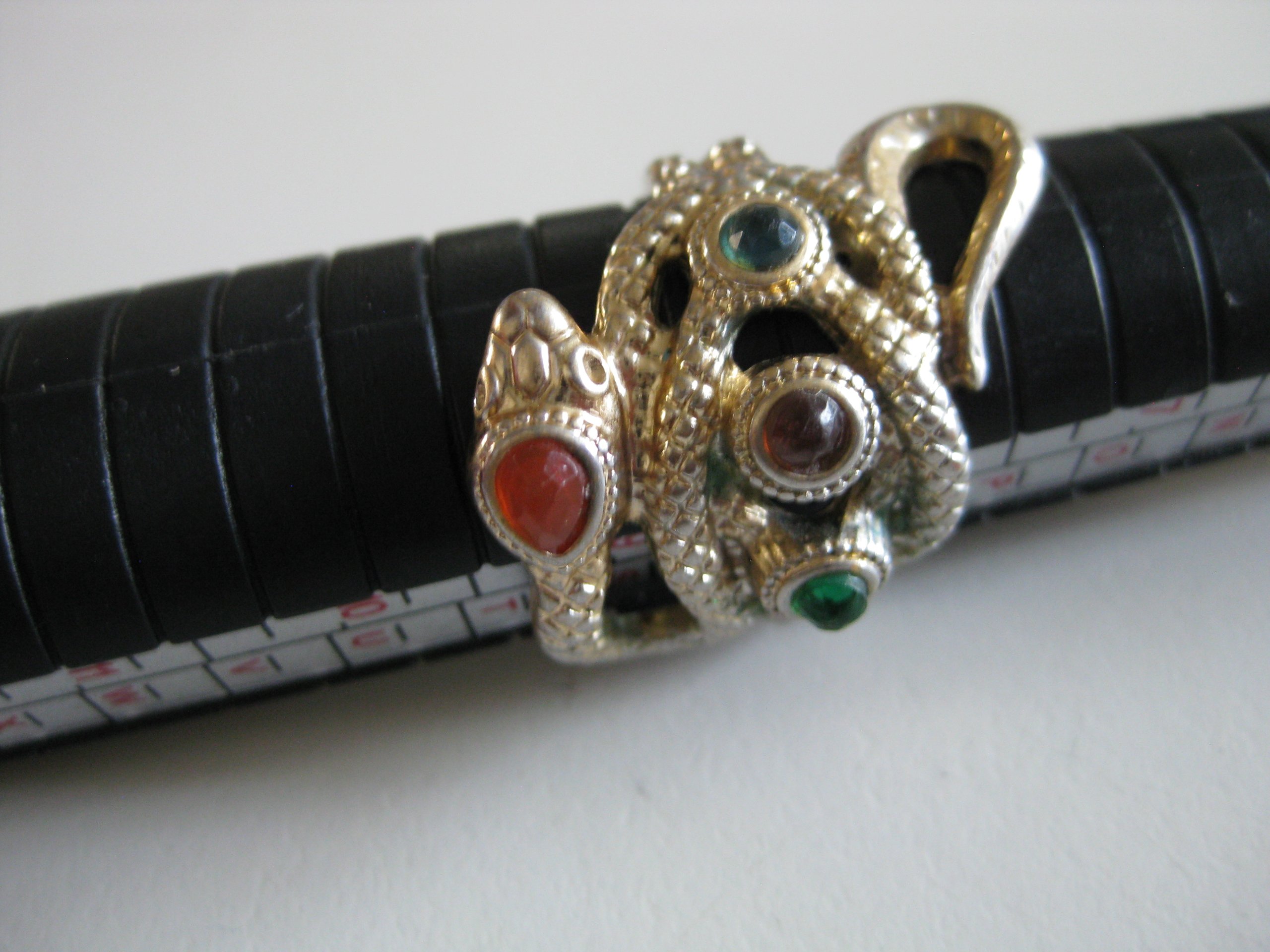 Silver Multicolor Stone Snake Design Adjustable Ring Size 16 mm Unisex Jewel-Ja-4 image 5