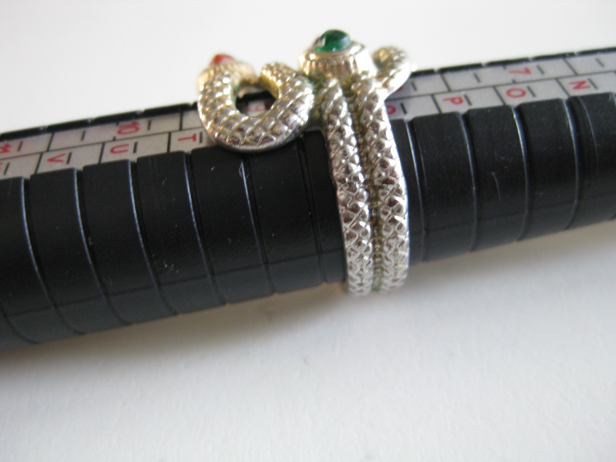 Silver Multicolor Stone Snake Design Adjustable Ring Size 16 mm Unisex Jewel-Ja-4 image 6
