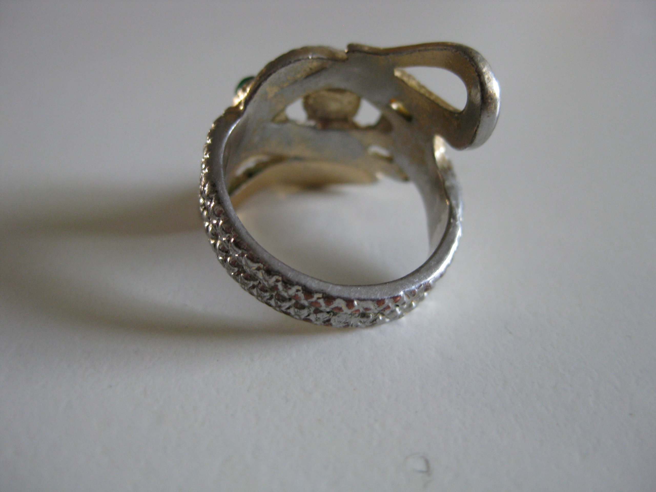 Silver Multicolor Stone Snake Design Adjustable Ring Size 16 mm Unisex Jewel-Ja-4 image 7
