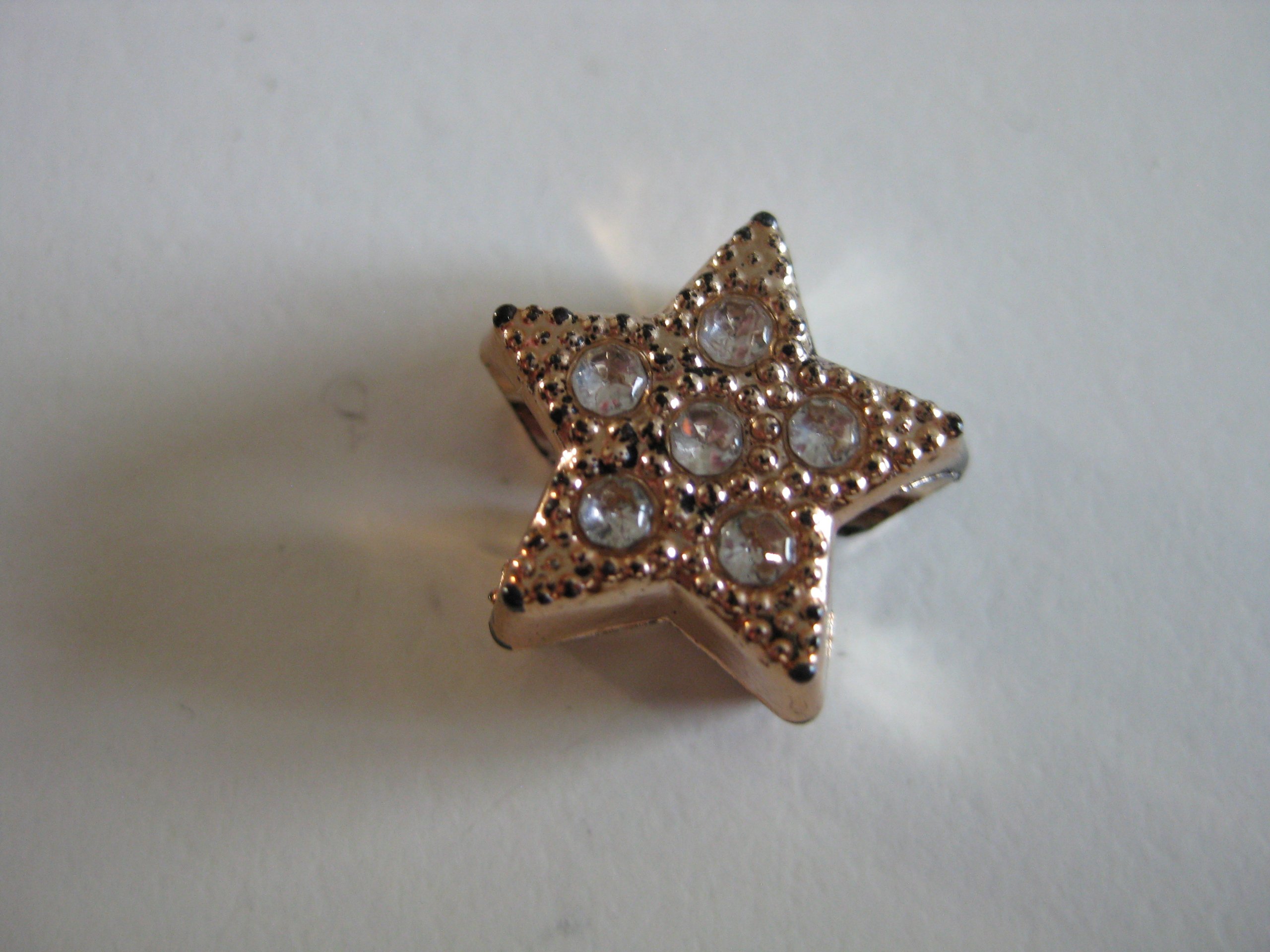 Gold & Clear Crystal Star Charm Bead 13mm Jewel-Ja-4 image 2