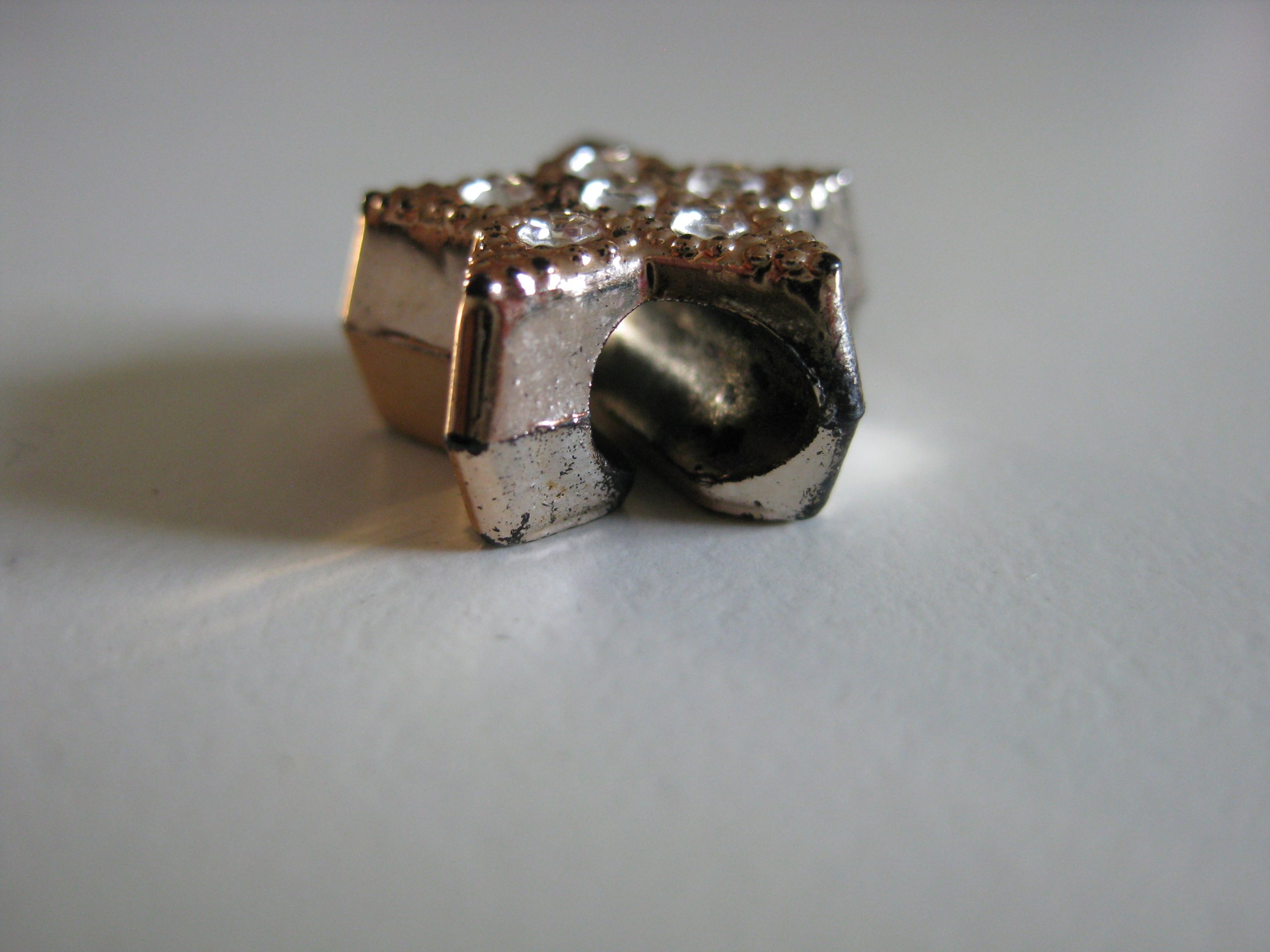 Gold & Clear Crystal Star Charm Bead 13mm Jewel-Ja-4 image 4