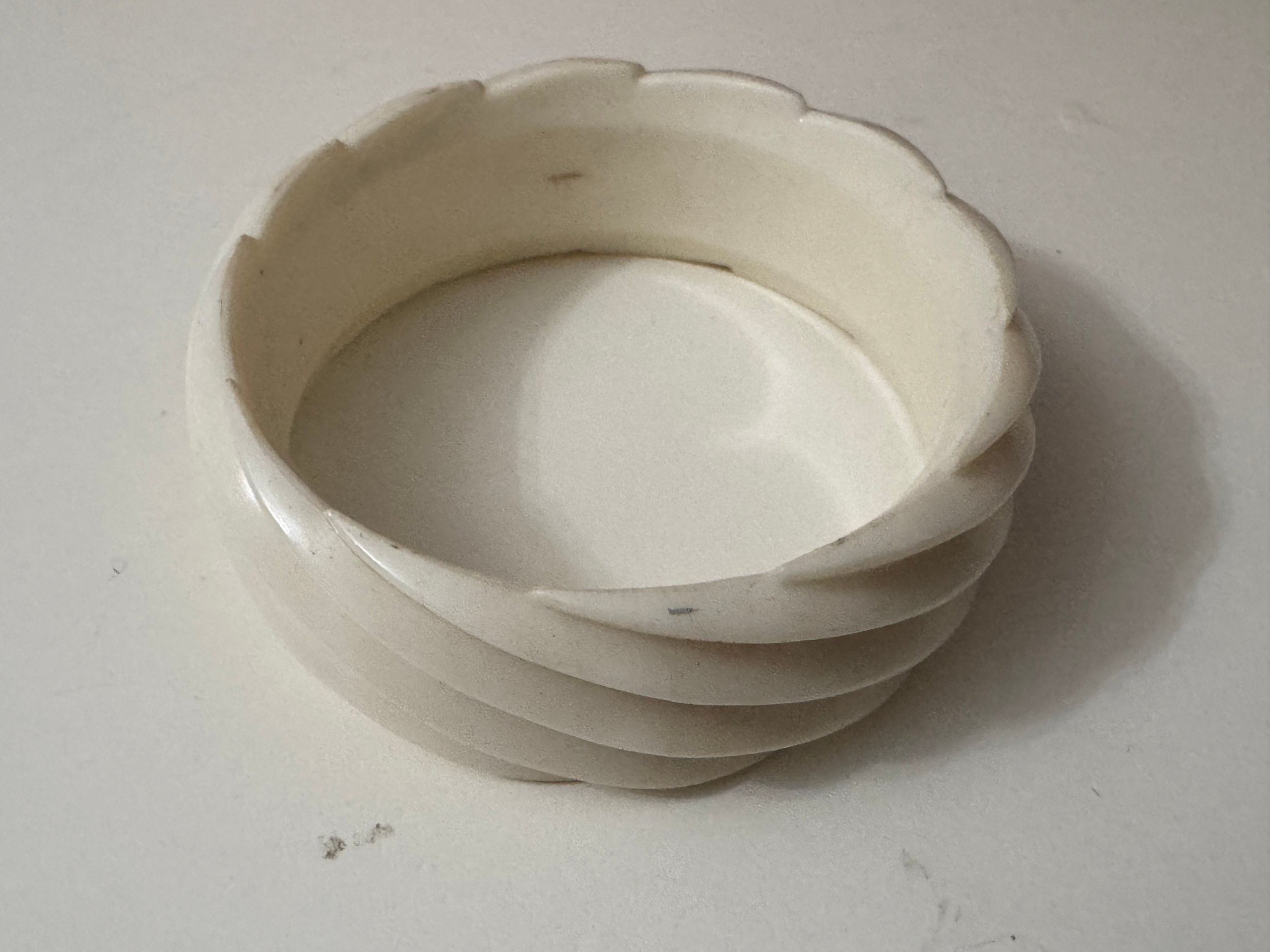 White Spiral Resin Bangle Bracelet One Size Jewel-Ja-6