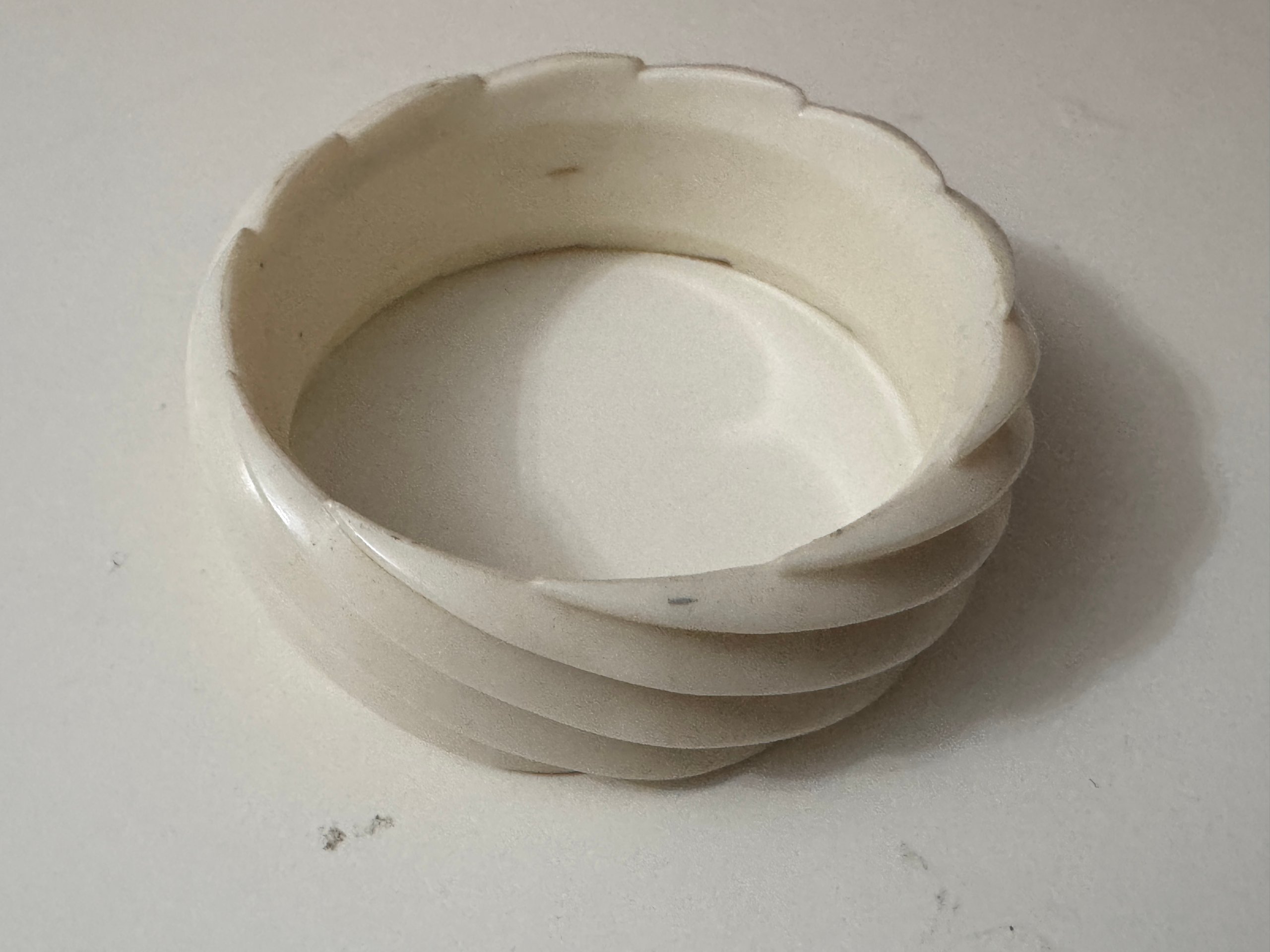 White Spiral Resin Bangle Bracelet One Size Jewel-Ja-6 image 2