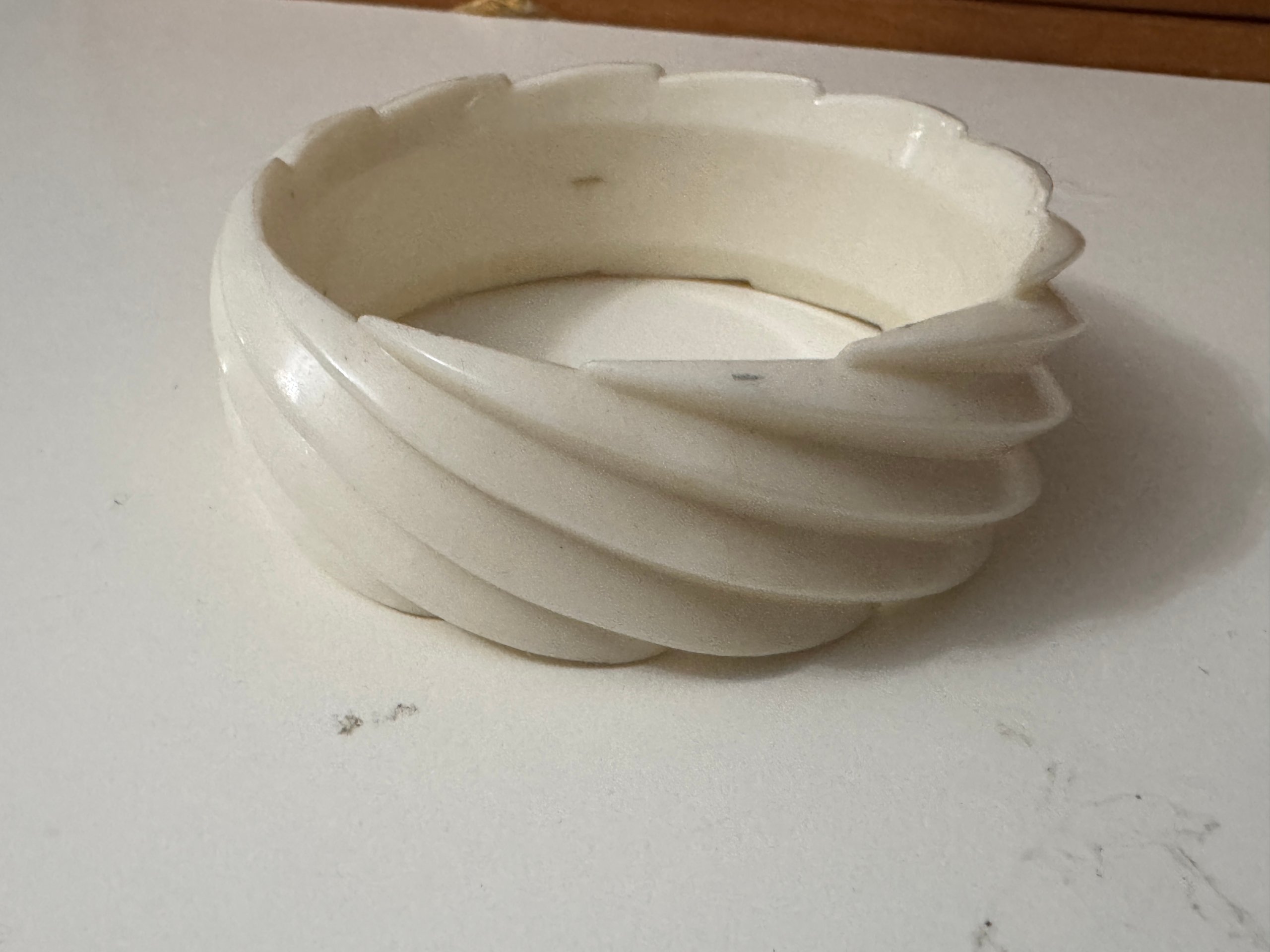 White Spiral Resin Bangle Bracelet One Size Jewel-Ja-6 image 3