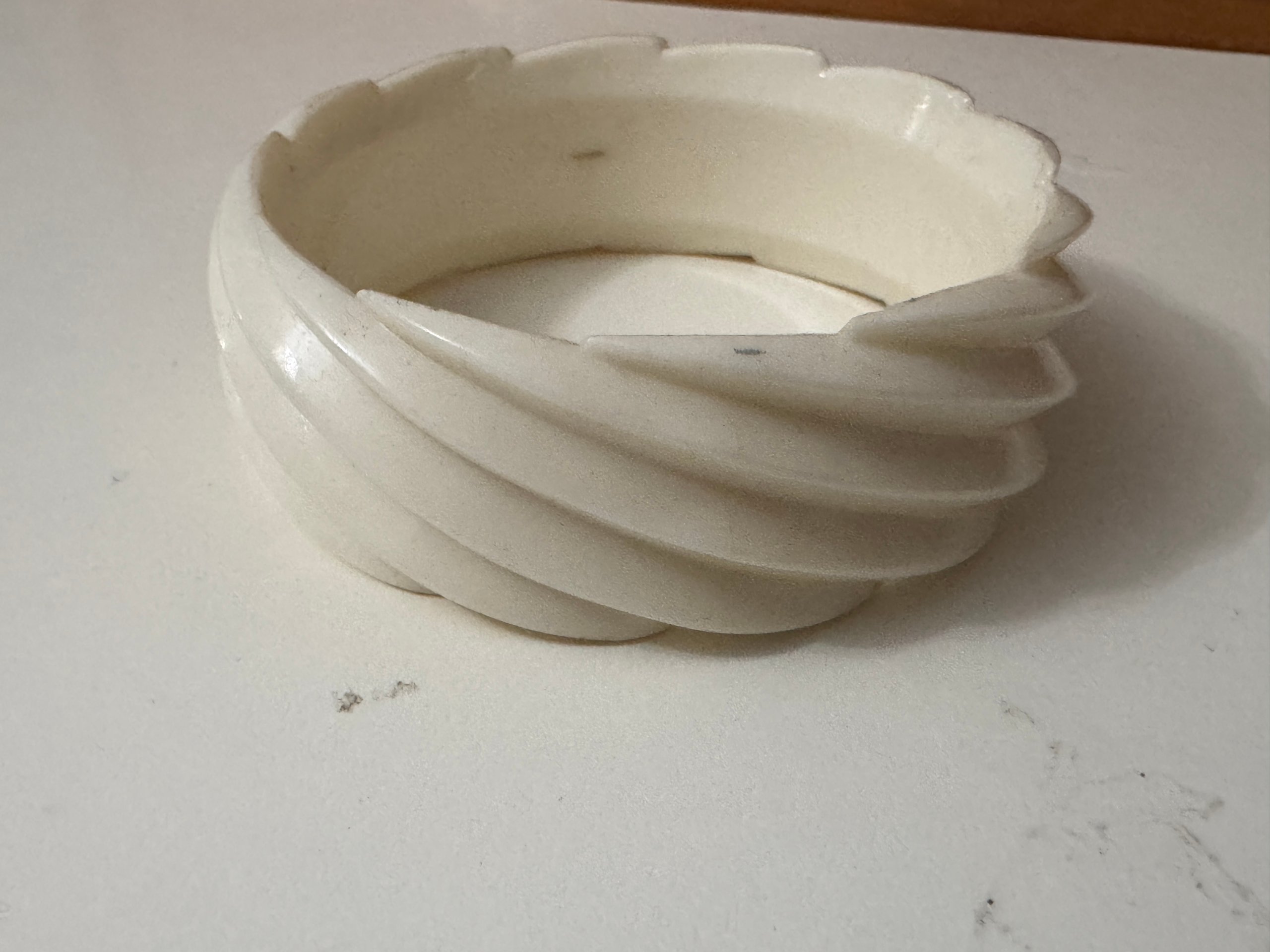 White Spiral Resin Bangle Bracelet One Size Jewel-Ja-6 image 6
