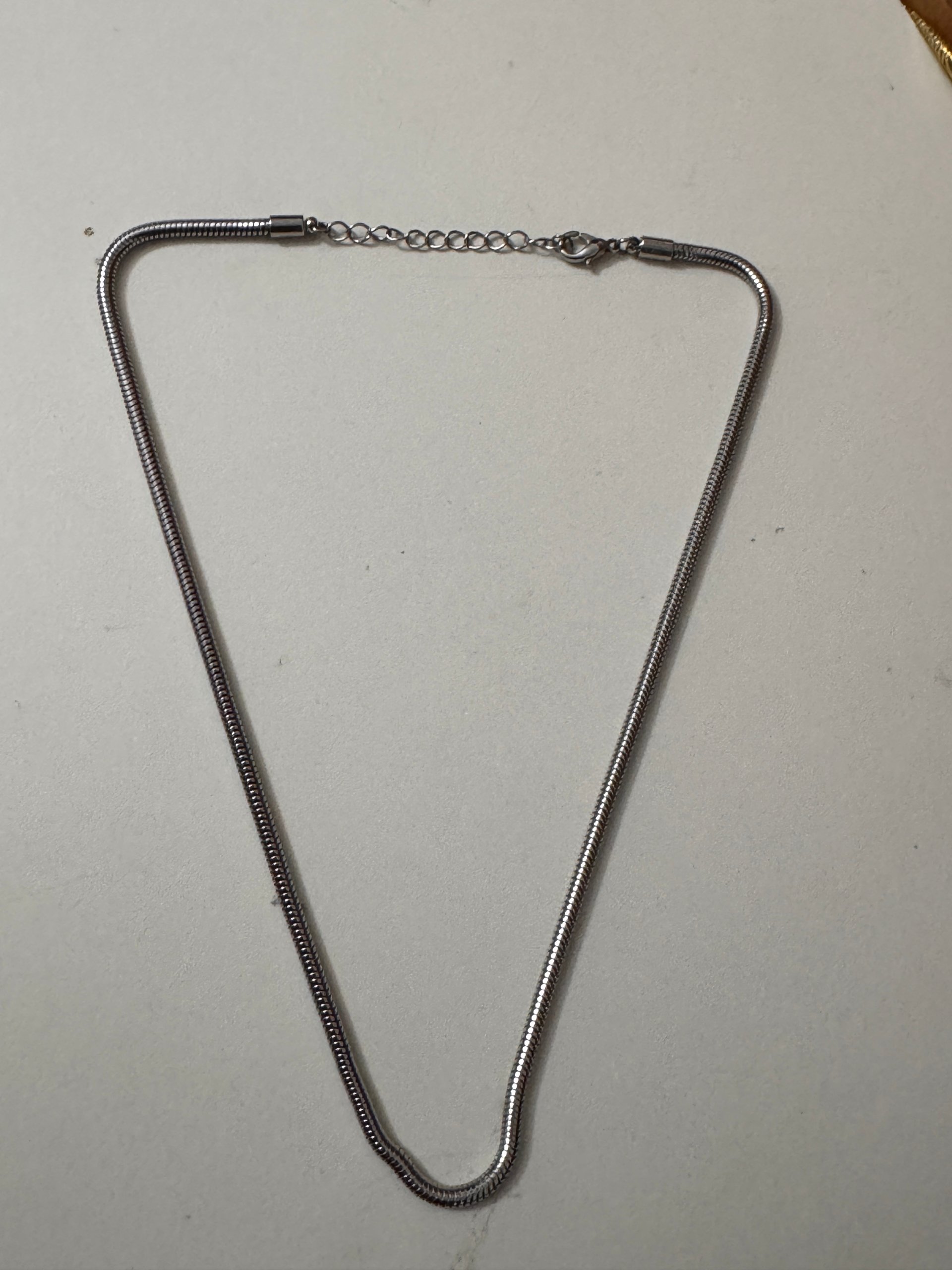 Silver Snake Chain Necklace Adjustable Length Jewel-Ja-6