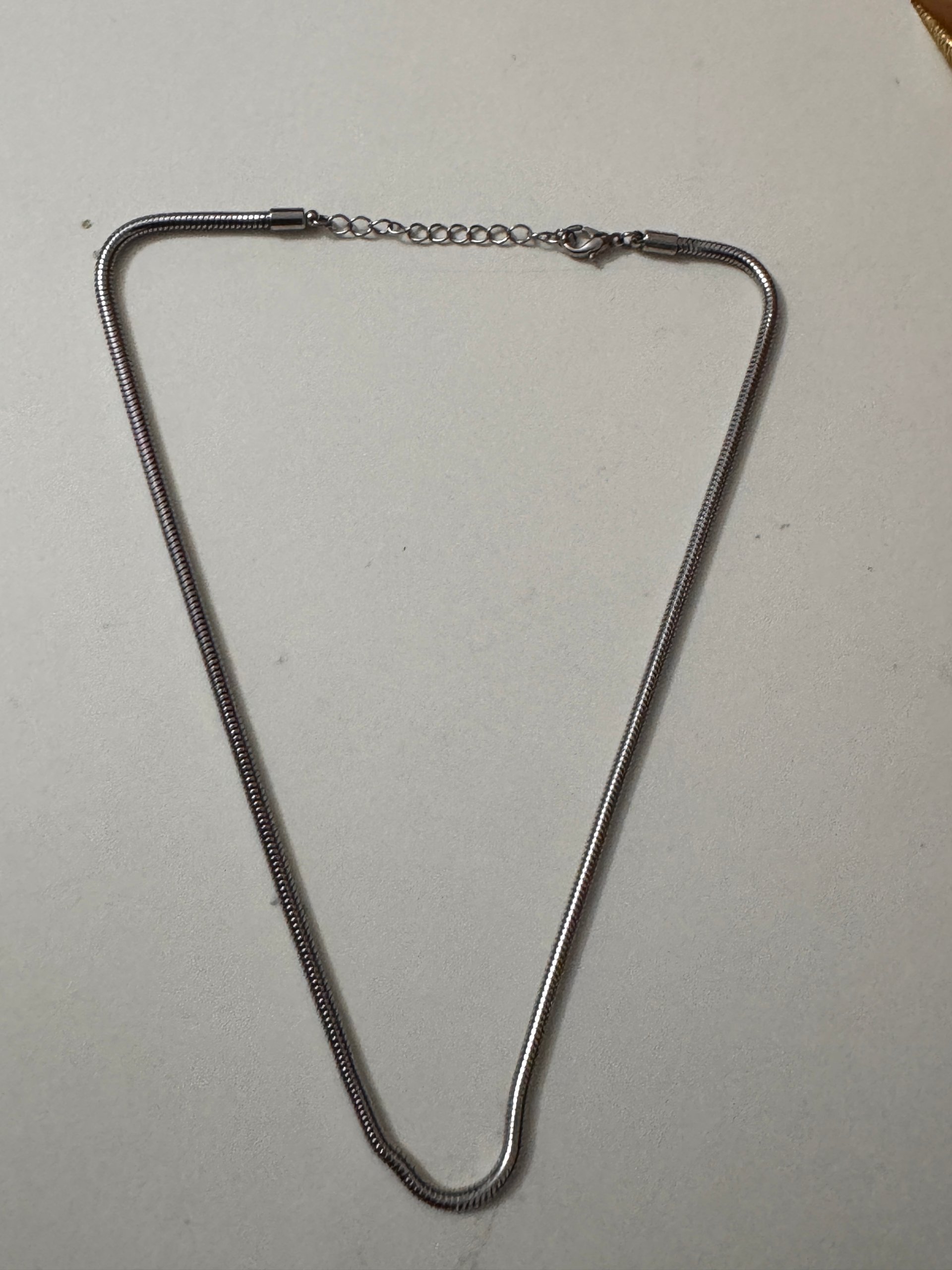Silver Snake Chain Necklace Adjustable Length Jewel-Ja-6 image 2