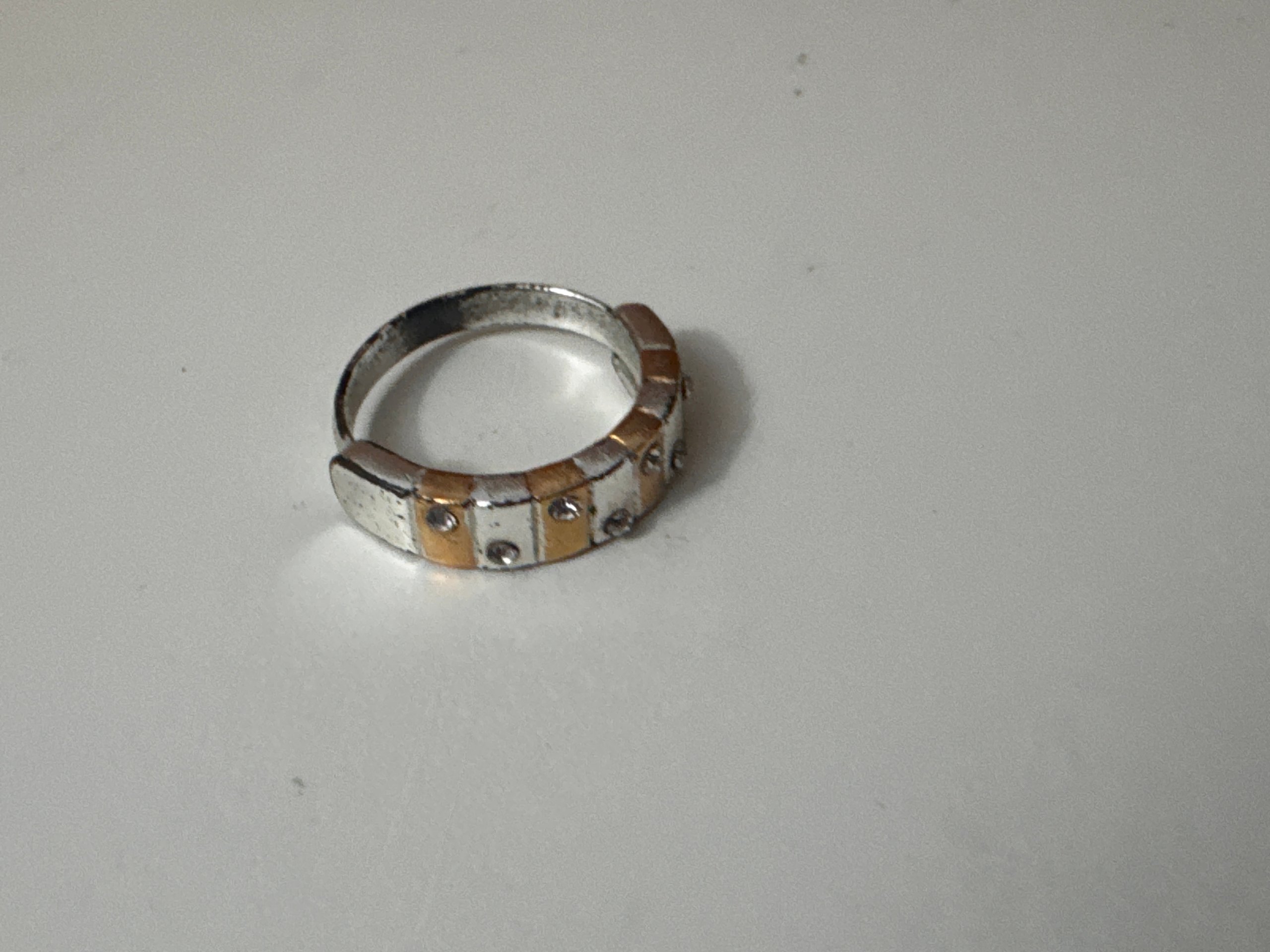 Two Tone Metal Ring with Stud Detail Unisex Jewel-Ja-6 image 4